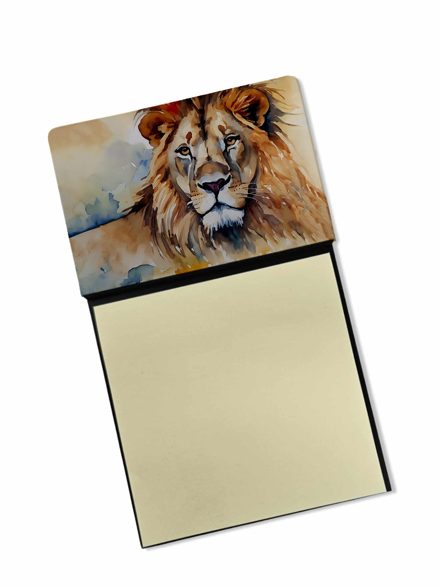 Carolines Treasures Lion Sticky Note Holder Refillable Dispenser Self-Sticky Note Pads, Memo Pads Blank Desk Accessories