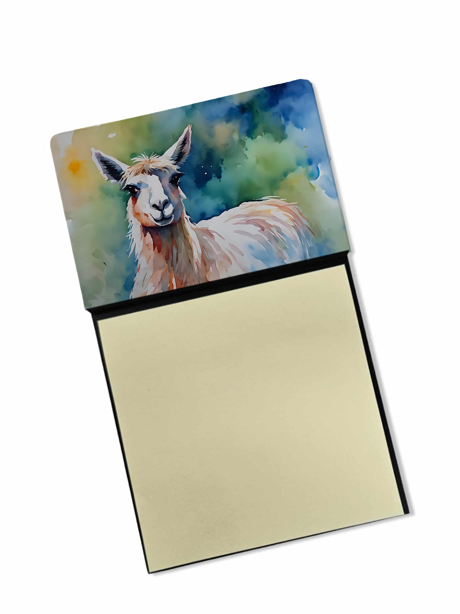 Carolines Treasures Llama Sticky Note Holder Refillable Dispenser Self-Sticky Note Pads, Memo Pads Blank Desk Accessories