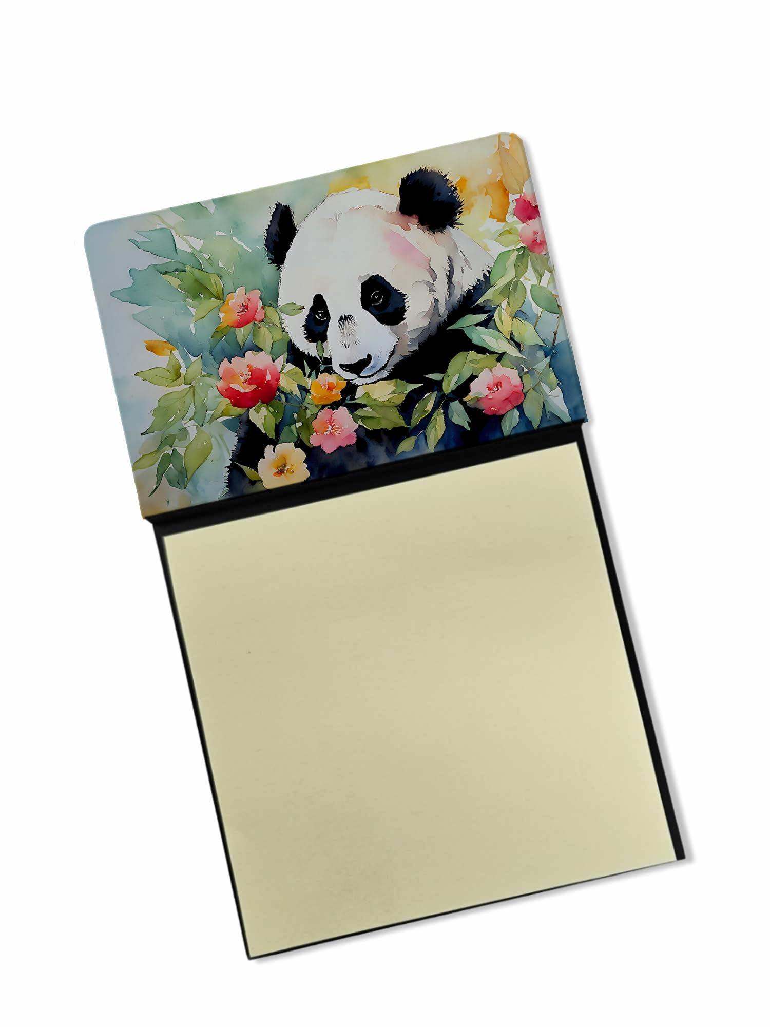 Carolines Treasures Panda Sticky Note Holder Refillable Dispenser Self-Sticky Note Pads, Memo Pads Blank Desk Accessories