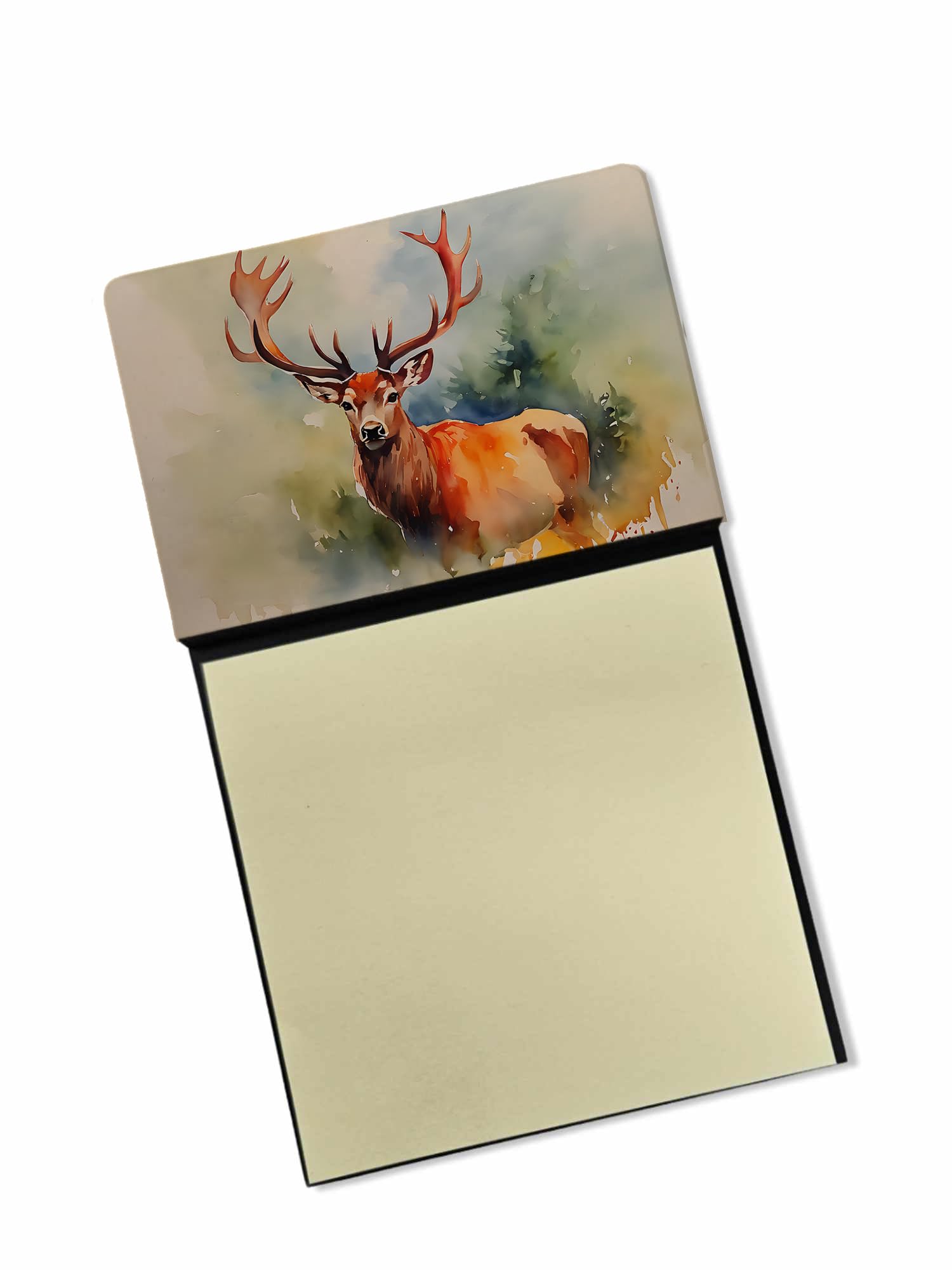 Carolines Treasures Deer Stag Sticky Note Holder Refillable Dispenser Self-Sticky Note Pads, Memo Pads Blank Desk Accessories