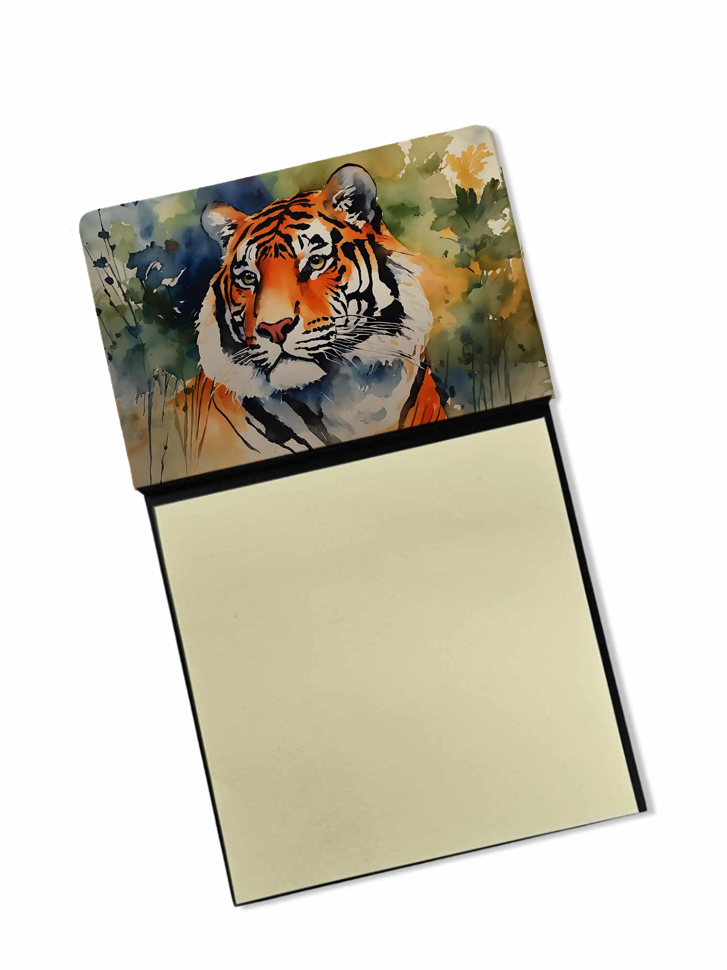 Carolines Treasures Tiger Sticky Note Holder Refillable Dispenser Self-Sticky Note Pads, Memo Pads Blank Desk Accessories