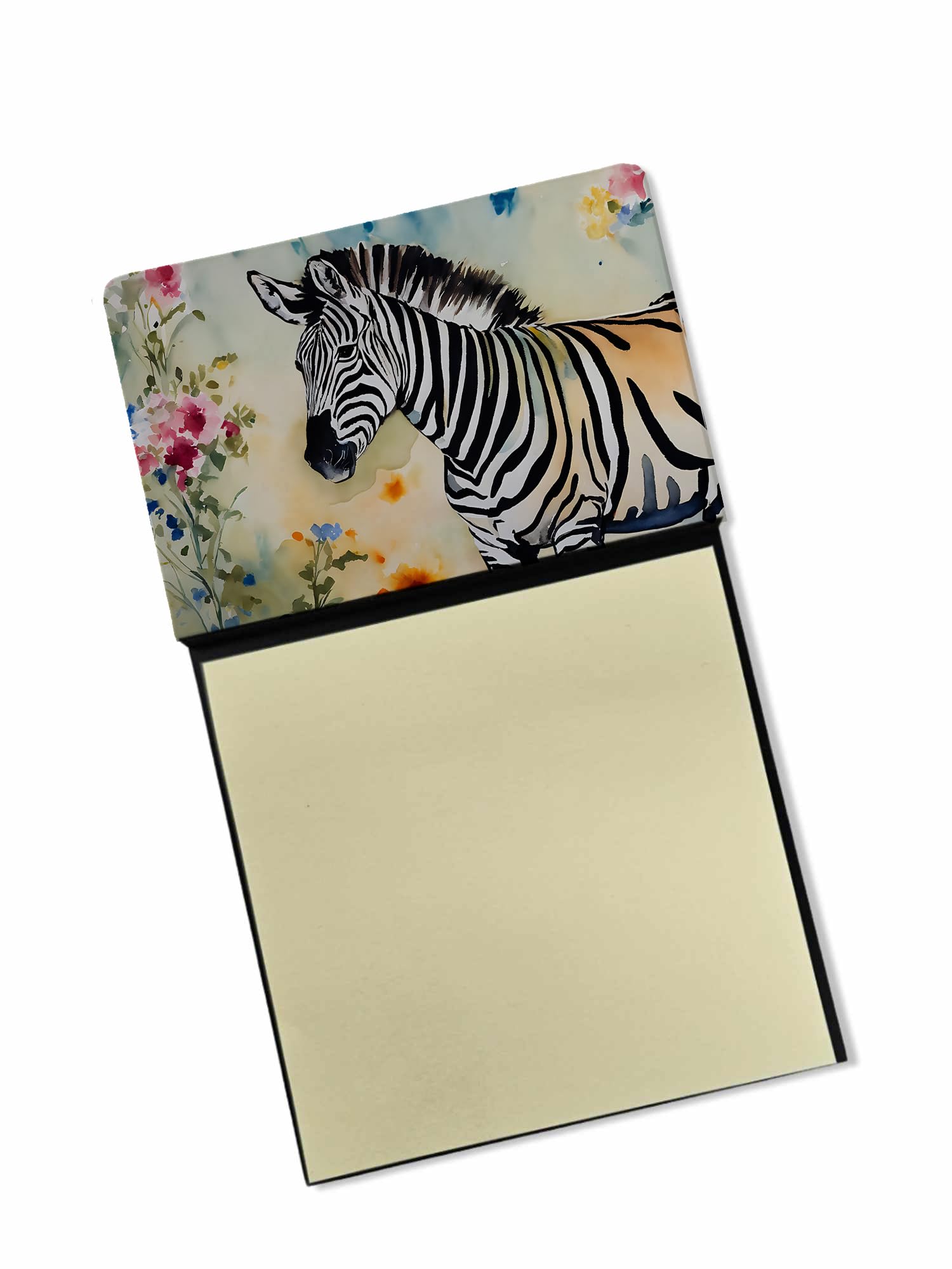 Carolines Treasures Zebra Sticky Note Holder Refillable Dispenser Self-Sticky Note Pads, Memo Pads Blank Desk Accessories
