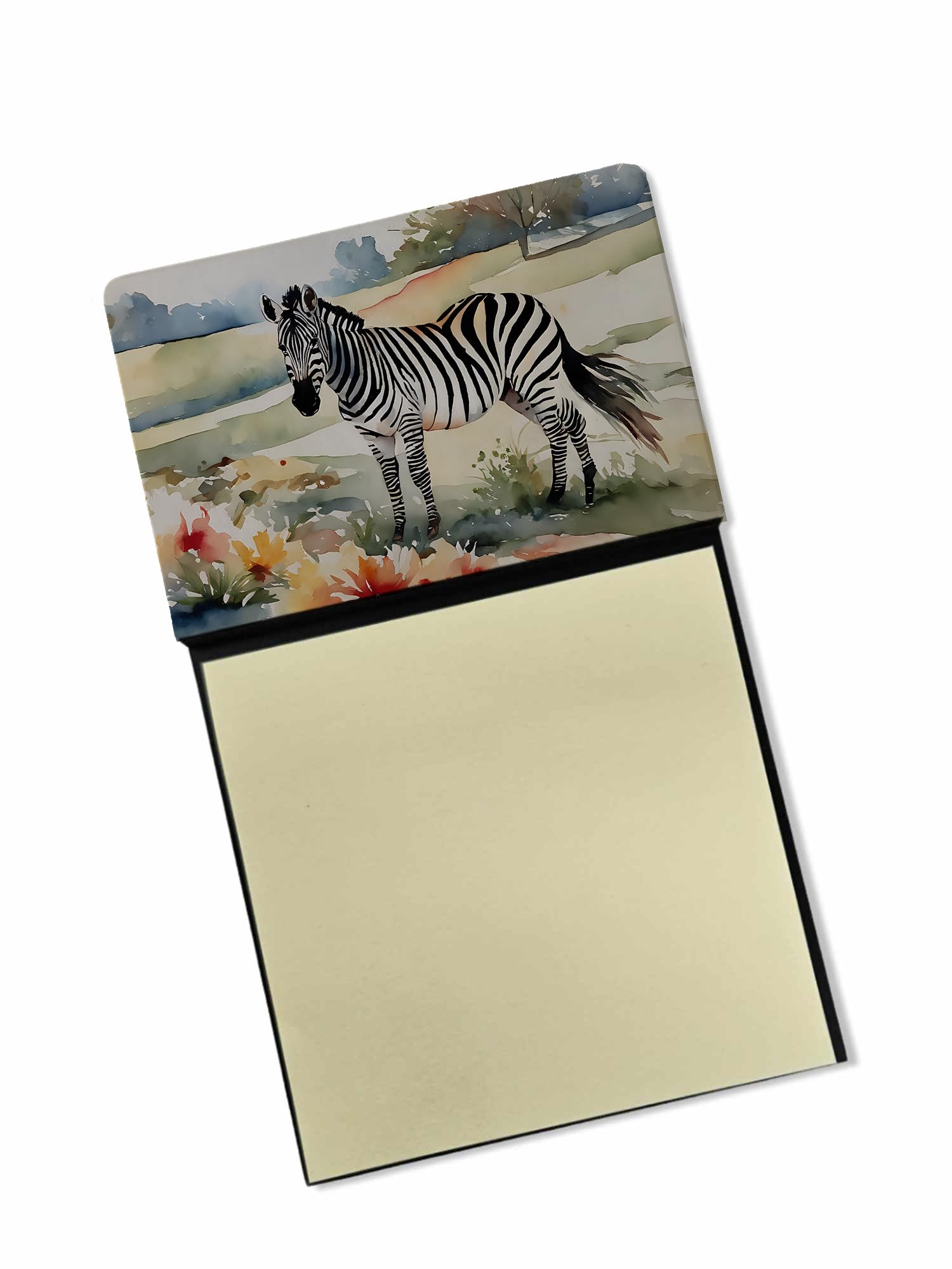 Carolines Treasures Zebra Sticky Note Holder Refillable Dispenser Self-Sticky Note Pads, Memo Pads Blank Desk Accessories