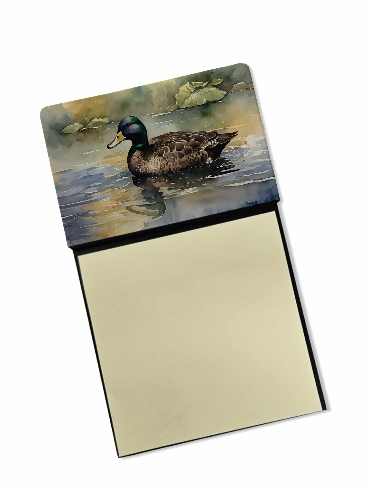 Carolines Treasures American Black Duck Sticky Note Holder Refillable Dispenser Self-Sticky Note Pads, Memo Pads Blank Desk Accessories