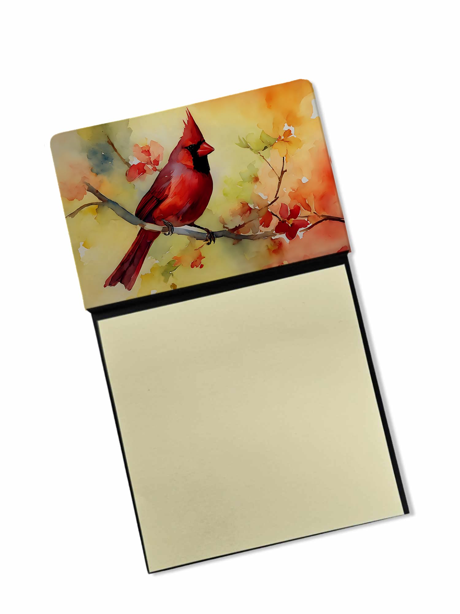 Carolines Treasures Cardinal Sticky Note Holder Refillable Dispenser Self-Sticky Note Pads, Memo Pads Blank Desk Accessories