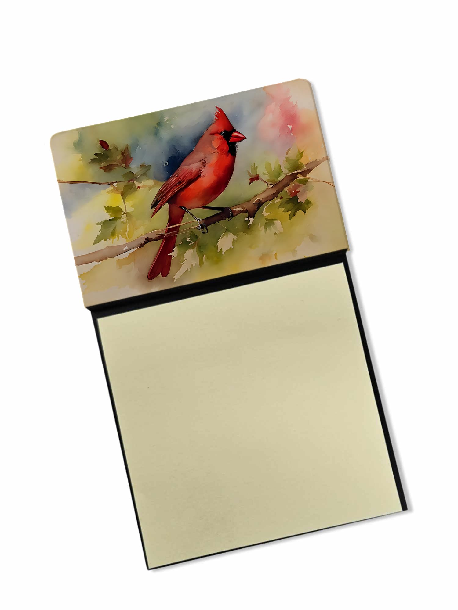 Carolines Treasures Cardinal Sticky Note Holder Refillable Dispenser Self-Sticky Note Pads, Memo Pads Blank Desk Accessories