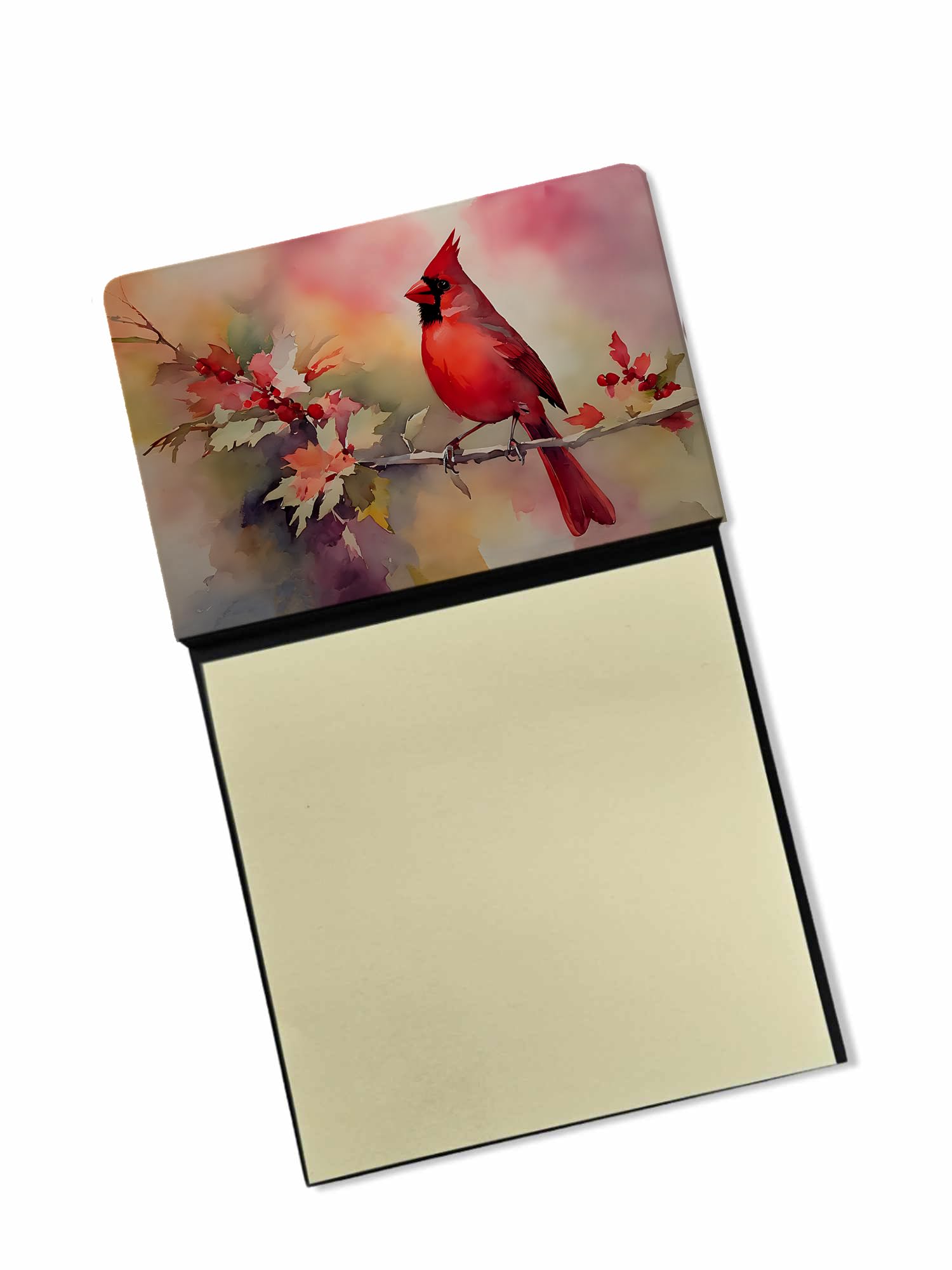 Carolines Treasures Cardinal Sticky Note Holder Refillable Dispenser Self-Sticky Note Pads, Memo Pads Blank Desk Accessories