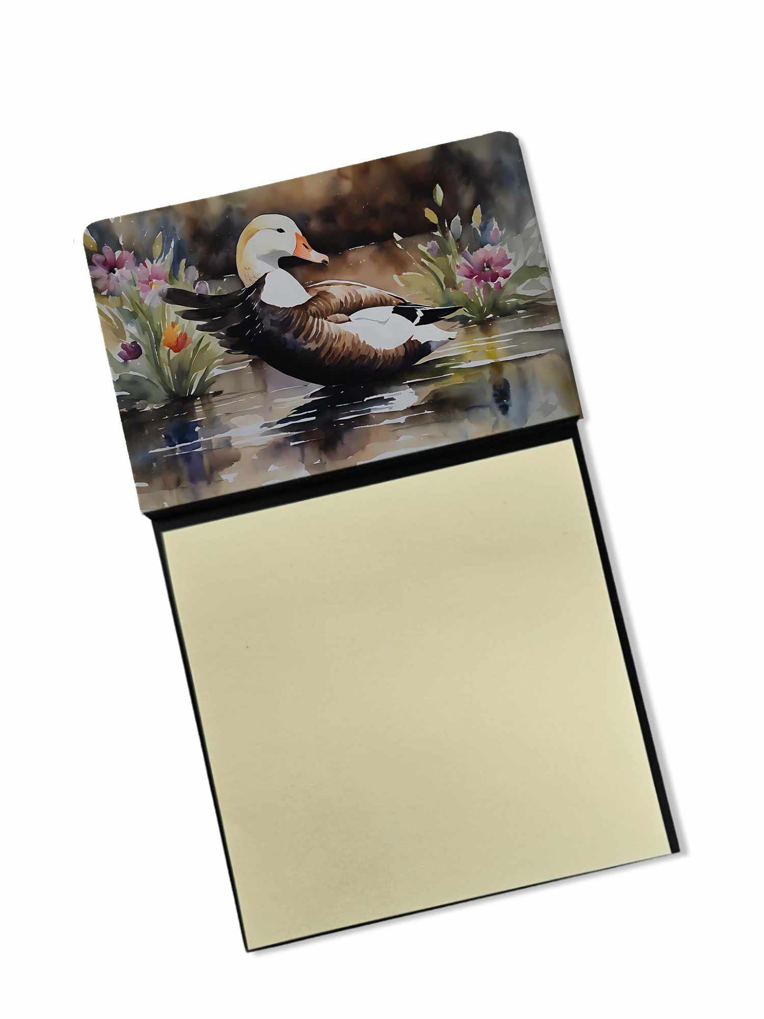 Carolines Treasures Common Eider Duck Sticky Note Holder Refillable Dispenser Self-Sticky Note Pads, Memo Pads Blank Desk Accessories