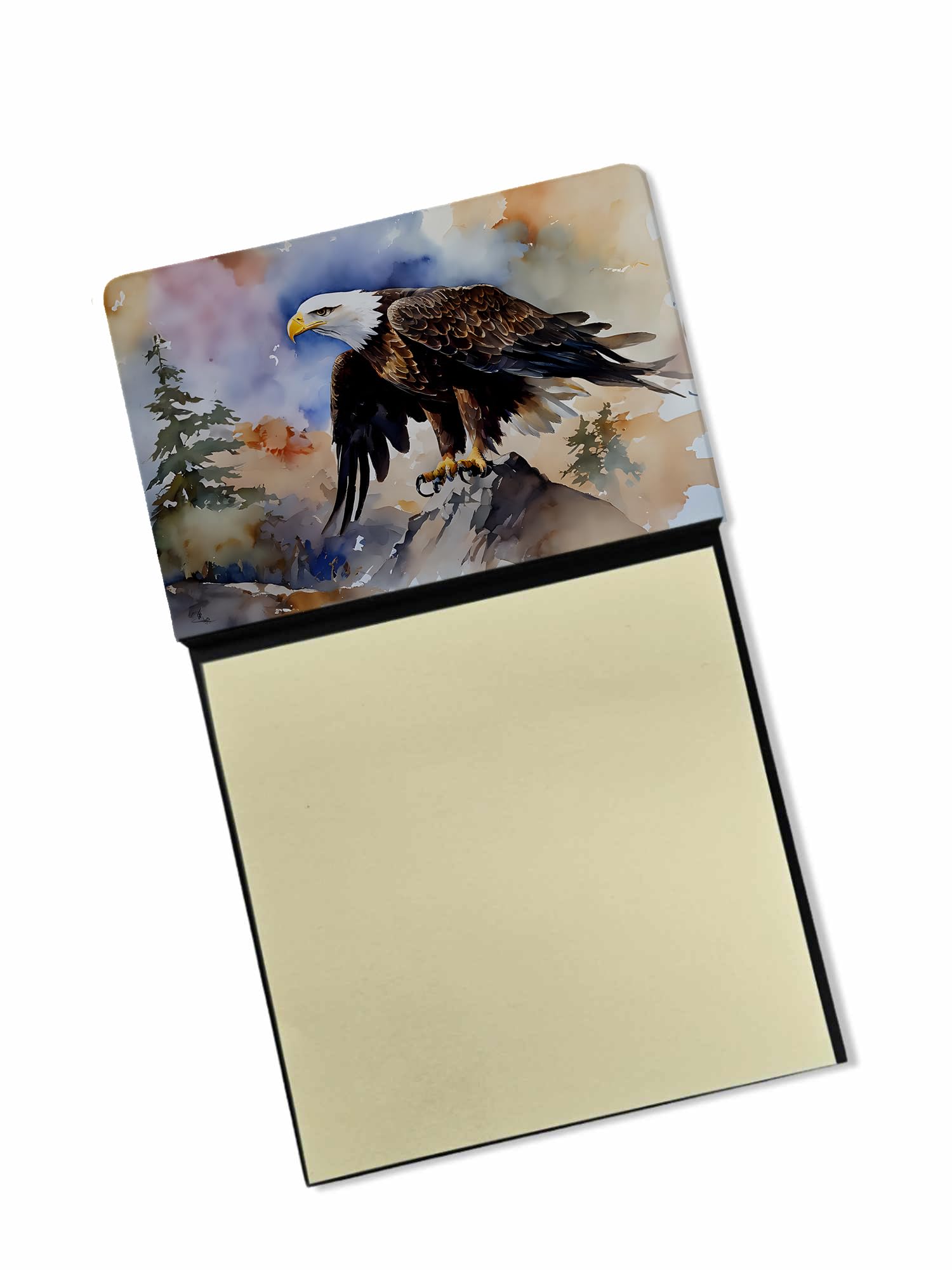 Carolines Treasures Eagle Sticky Note Holder Refillable Dispenser Self-Sticky Note Pads, Memo Pads Blank Desk Accessories
