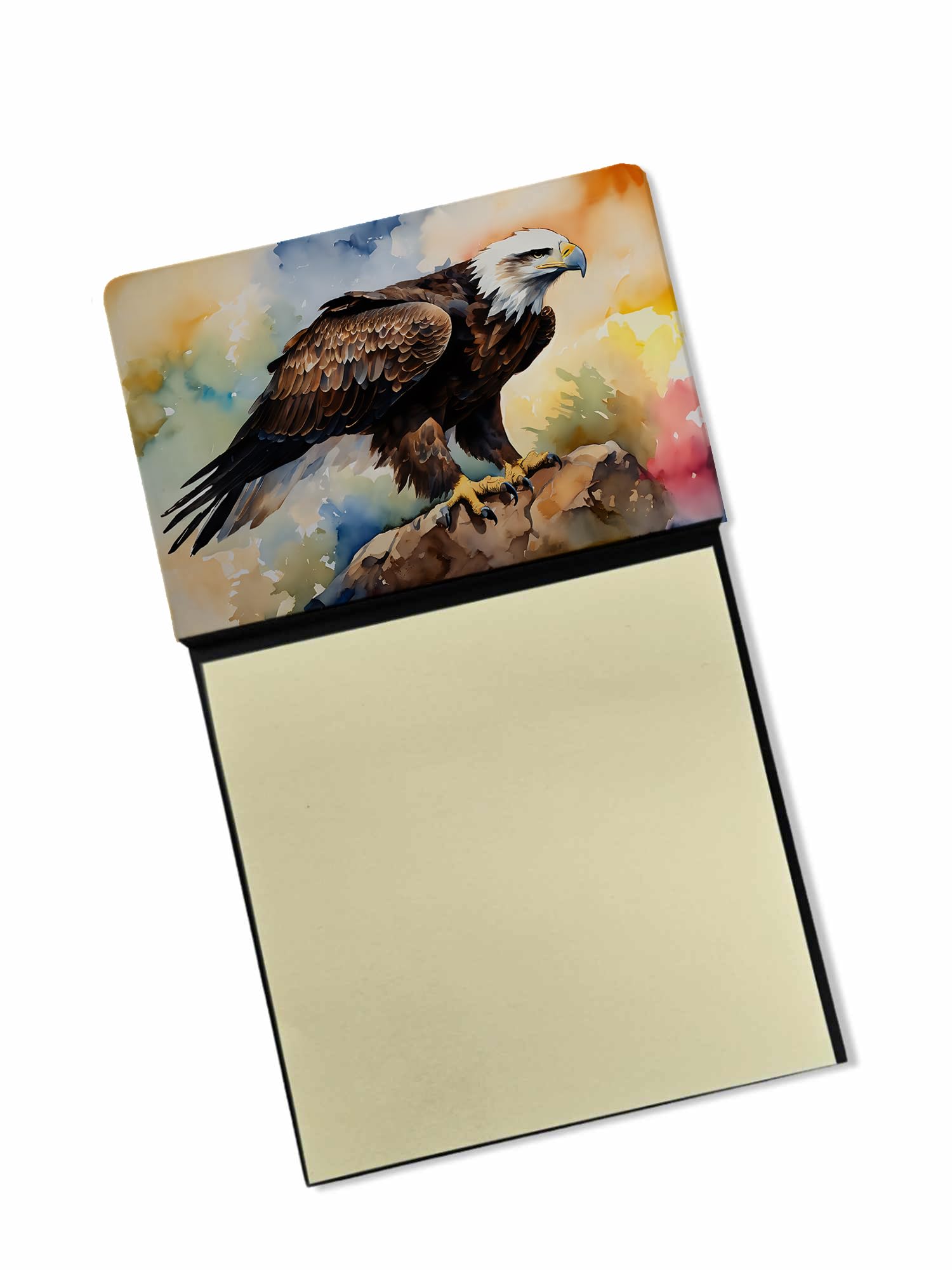 Carolines Treasures Eagle Sticky Note Holder Refillable Dispenser Self-Sticky Note Pads, Memo Pads Blank Desk Accessories