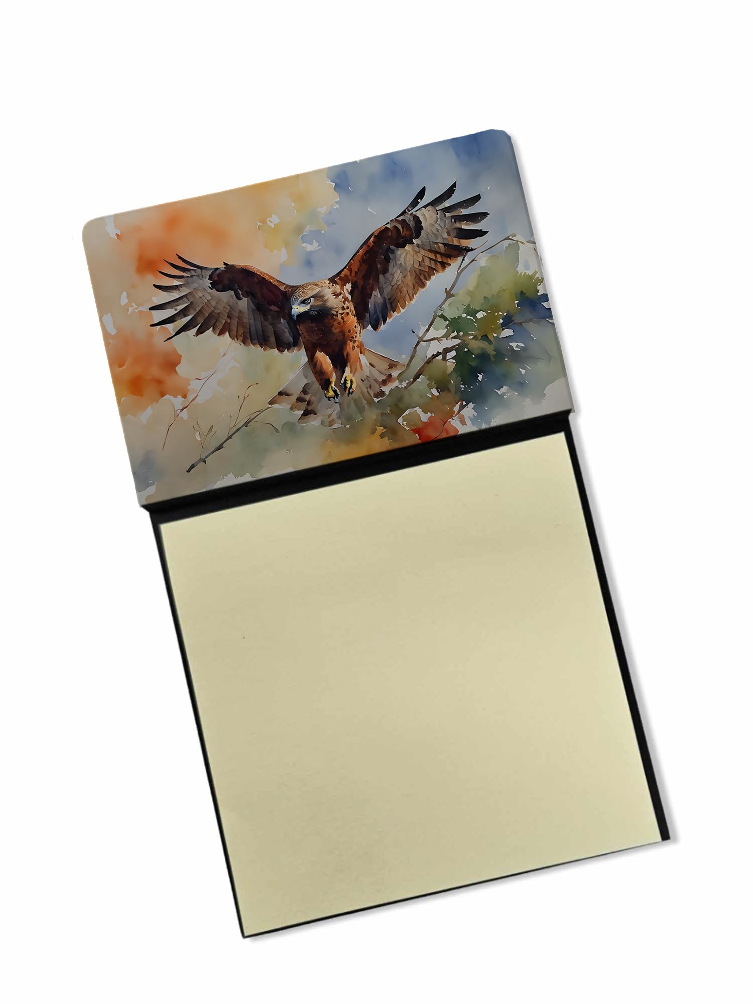 Carolines Treasures Hawk Sticky Note Holder Refillable Dispenser Self-Sticky Note Pads, Memo Pads Blank Desk Accessories
