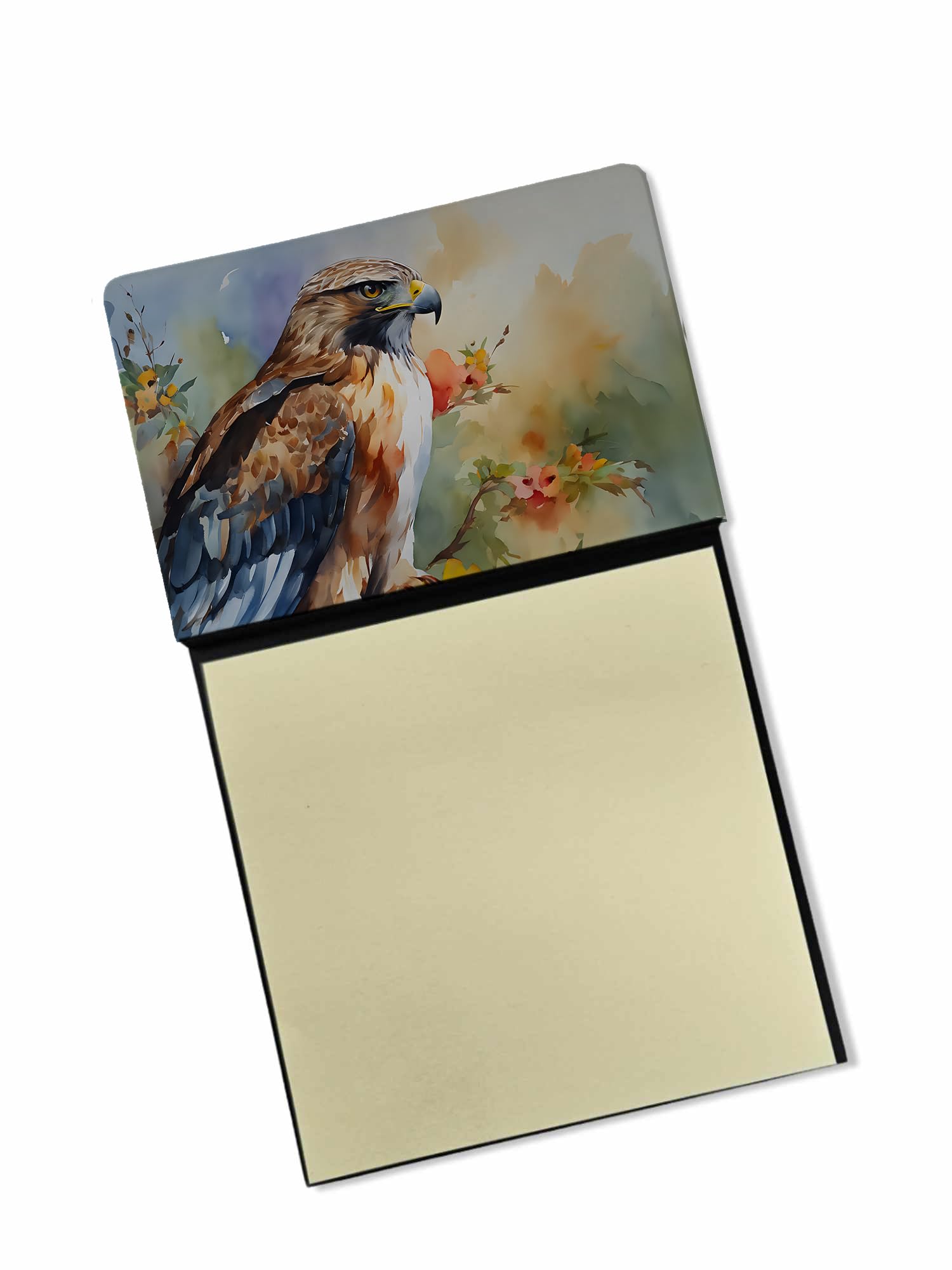 Carolines Treasures Hawk Sticky Note Holder Refillable Dispenser Self-Sticky Note Pads, Memo Pads Blank Desk Accessories