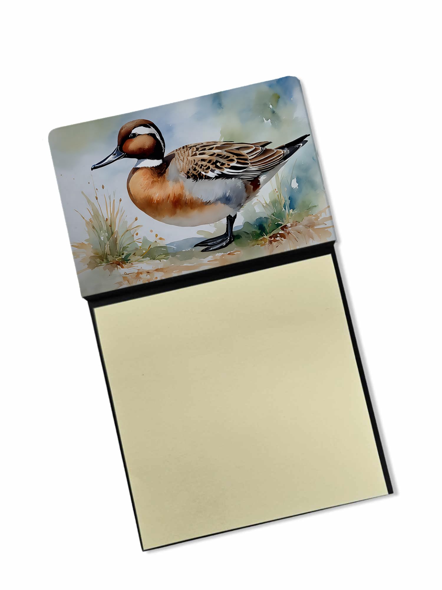 Carolines Treasures Northern Pintail Sticky Note Holder Refillable Dispenser Self-Sticky Note Pads, Memo Pads Blank Desk Accessories