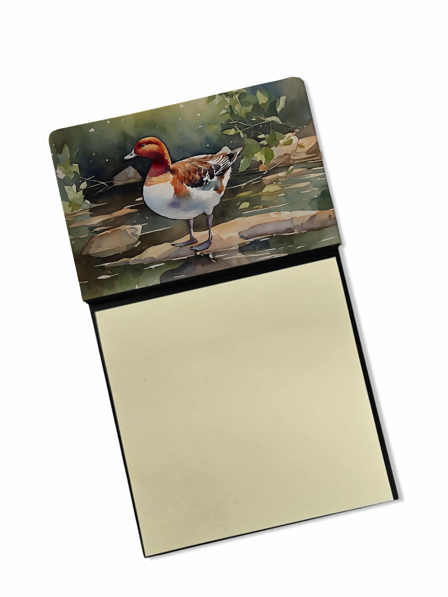 Carolines Treasures Redhead Duck Sticky Note Holder Refillable Dispenser Self-Sticky Note Pads, Memo Pads Blank Desk Accessories