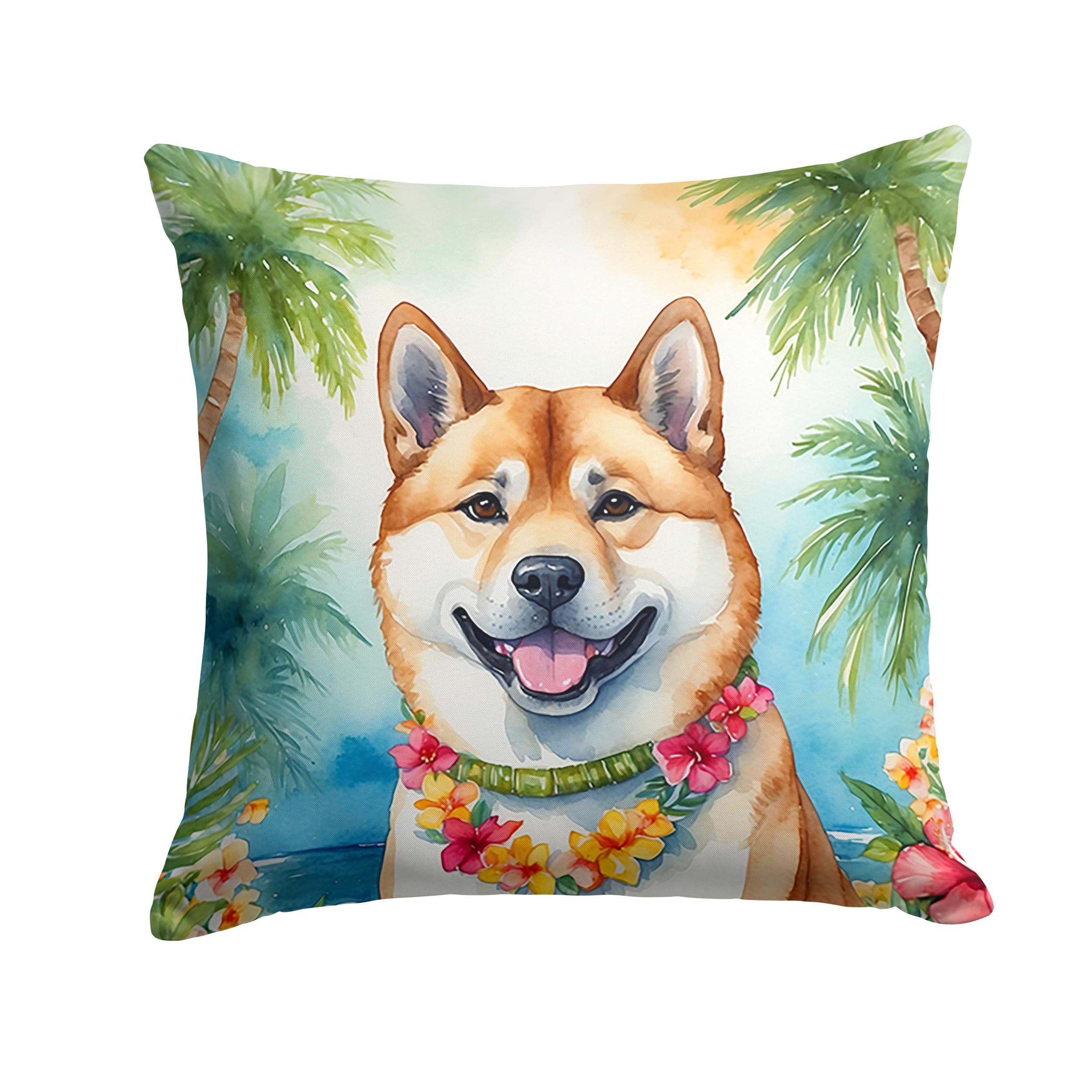 Carolines Treasures Luau Party Decorative Throw Pillow, 14Hx14W, Akita 6348