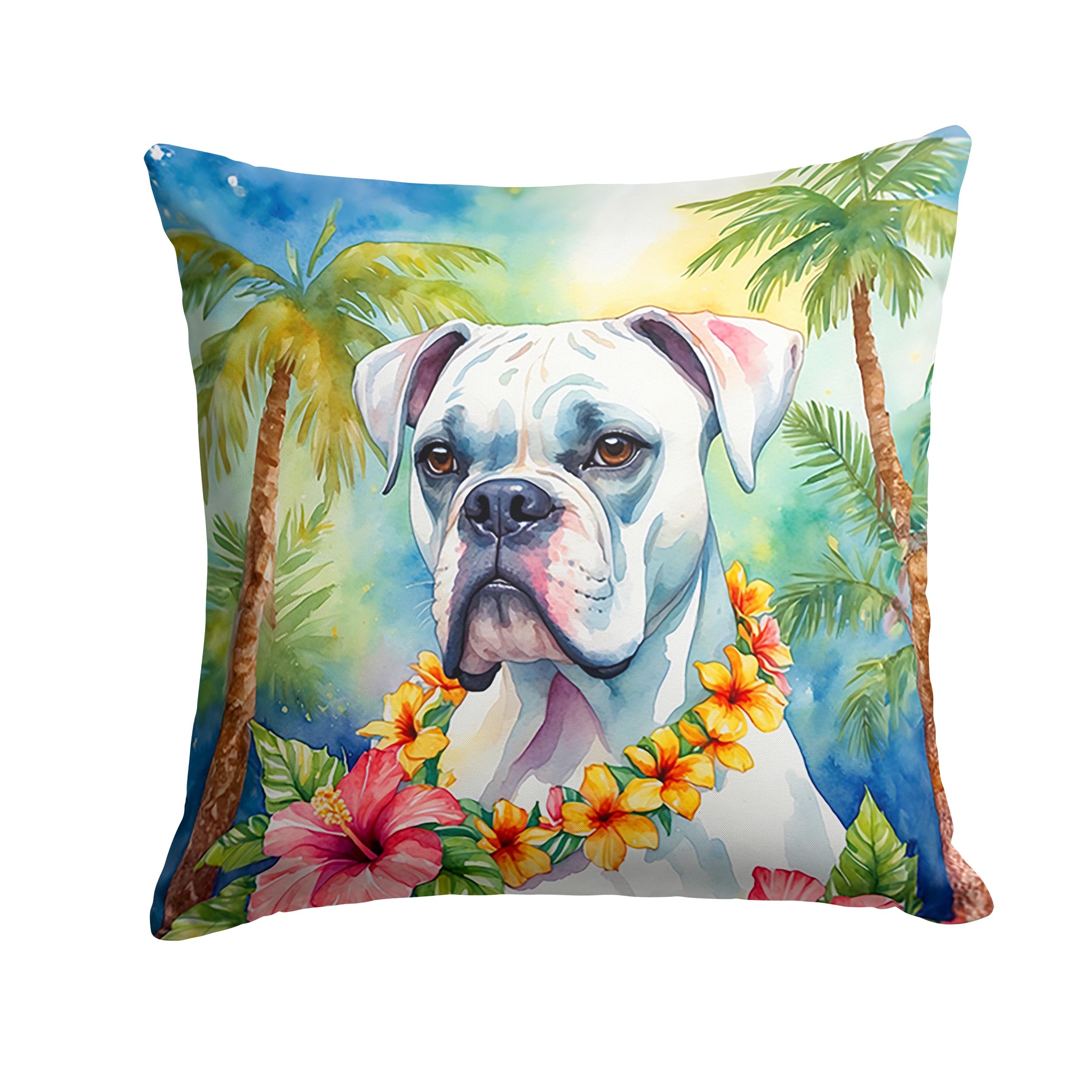 Carolines Treasures Luau Party Decorative Throw Pillow, 14Hx14W, Boxer 6386