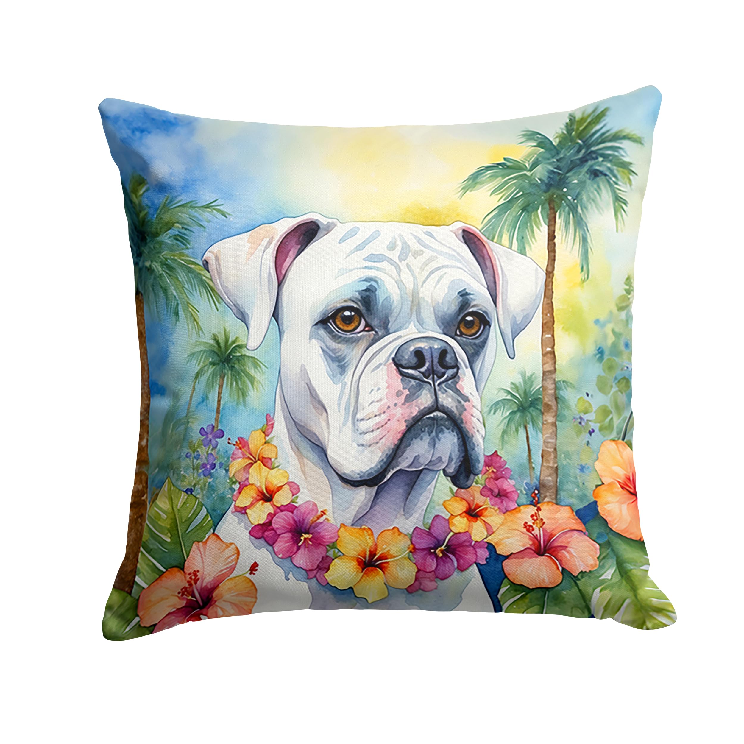 Carolines Treasures Luau Party Decorative Throw Pillow, 14Hx14W, Boxer 6387