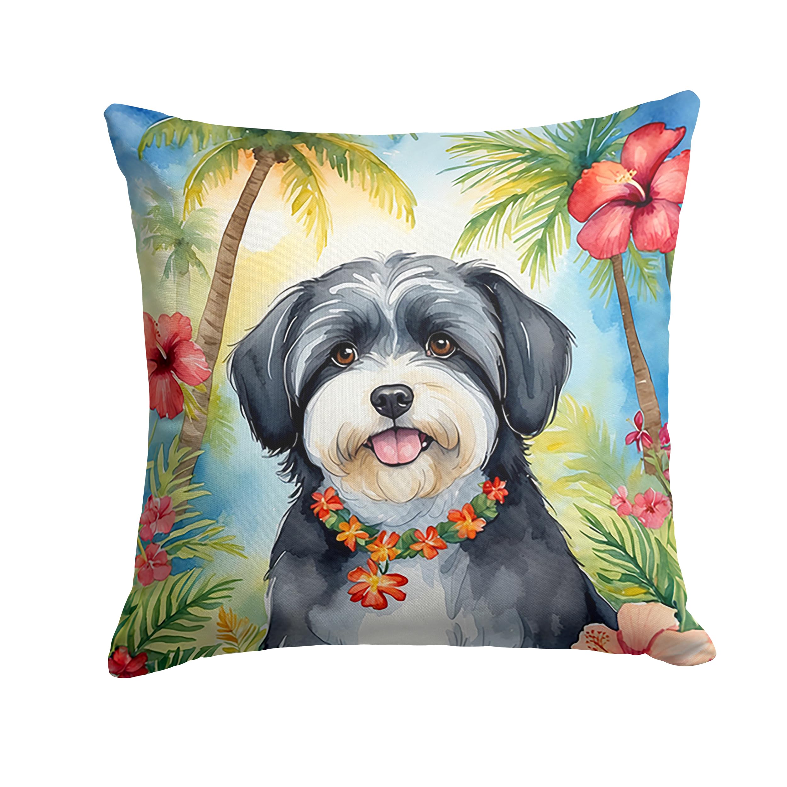 Carolines Treasures Luau Party Decorative Throw Pillow, 14Hx14W, Havanese 6451