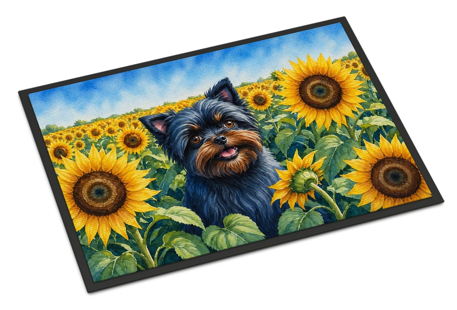 Carolines Treasures Belgian Malinois in Sunflowers Doormat Front Door Mat Indoor Outdoor Rugs for Entryway, Non Slip Washable Low Pile, 24H X 36W
