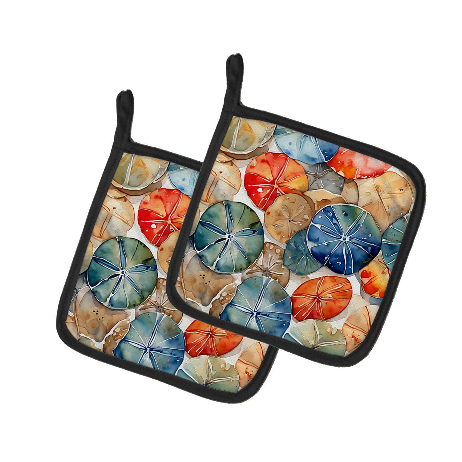 Carolines Treasures Sand Dollars Pair of Pot Holders Kitchen Heat Resistant Pot Holders Sets Oven Hot Pads for Cooking Baking BBQ, 7 1/2 x 7 1/2