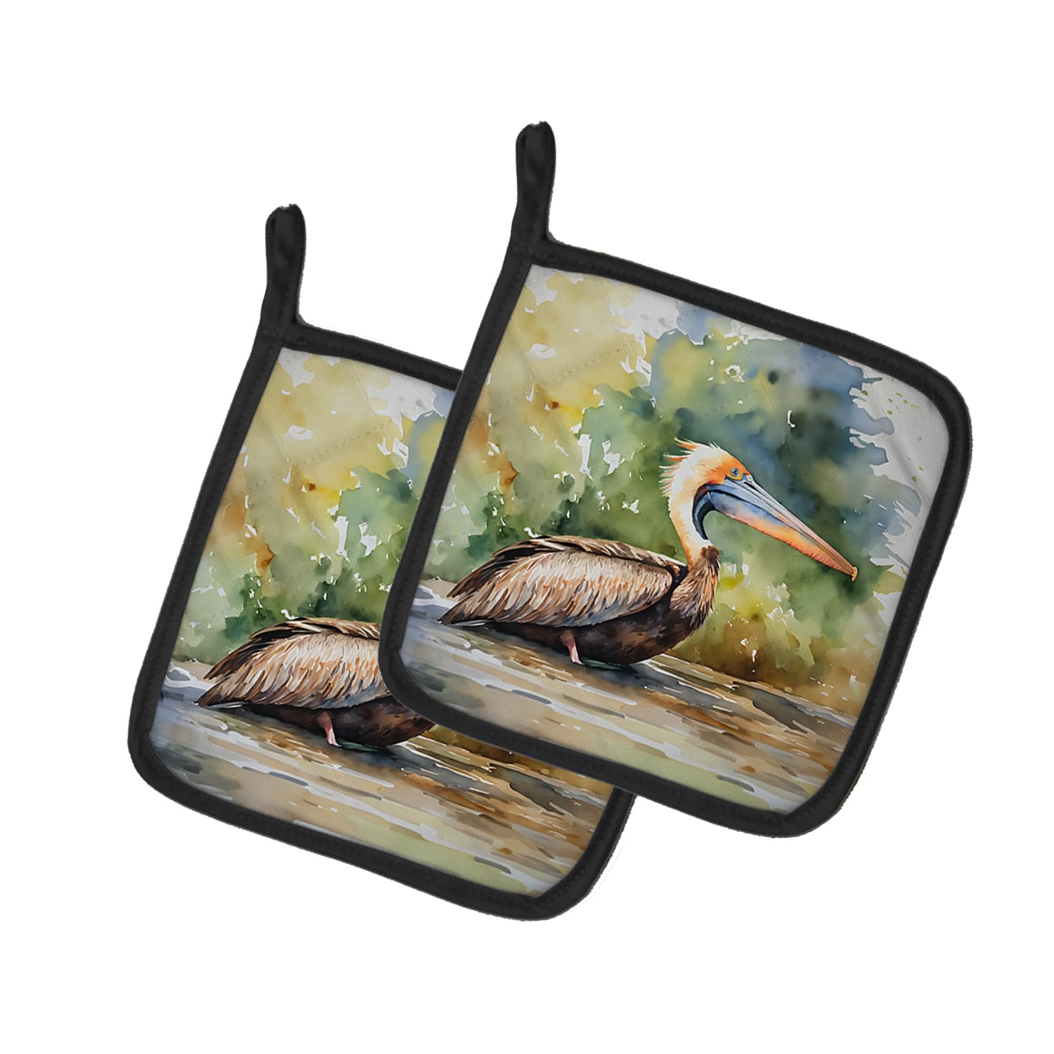 Carolines Treasures Pelican Pair of Pot Holders Kitchen Heat Resistant Pot Holders Sets Oven Hot Pads for Cooking Baking BBQ, 7 1/2 x 7 1/2