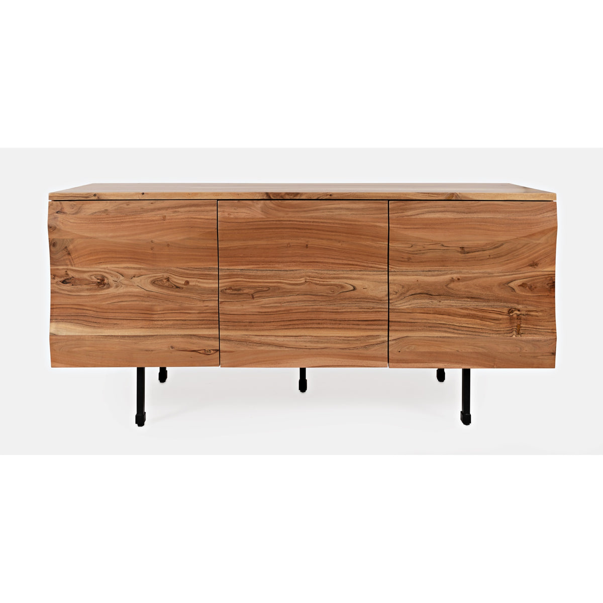 The Wave Three Door Solid Acacia Hardwood Accent Cabinet