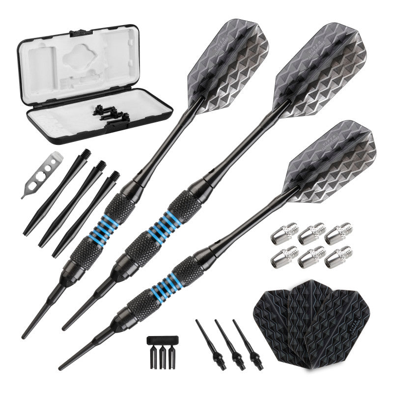 Viper Bobcat Adjustable Soft Tip Darts Blue Rings 16-19 Grams