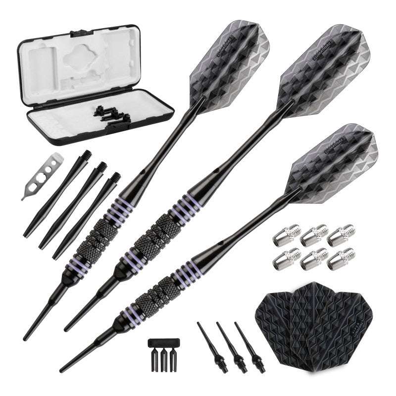 Viper Bobcat Adjustable Soft Tip Darts Purple Rings 16-19 Grams