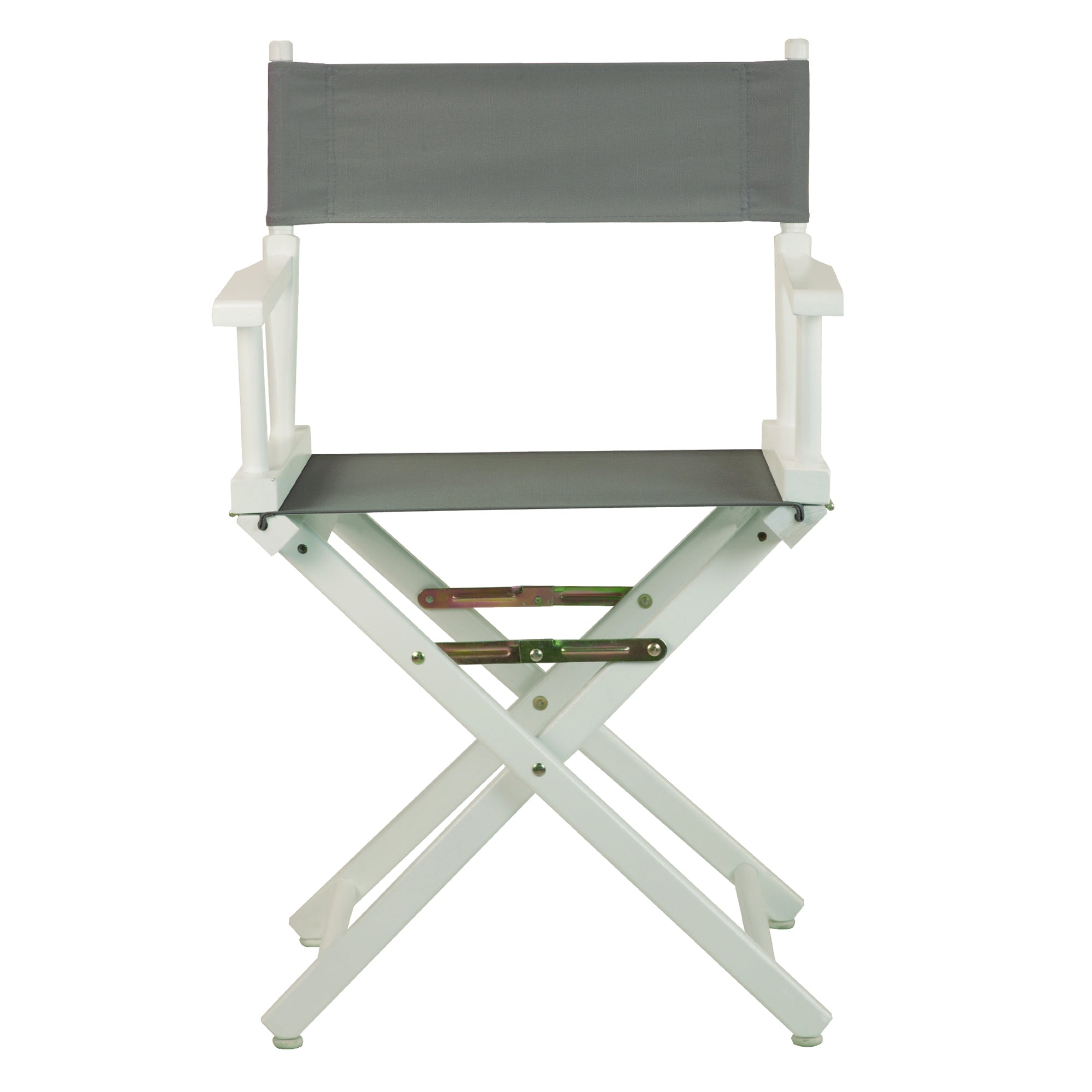 18' Director'S Chair White Frame-Gray Canvas