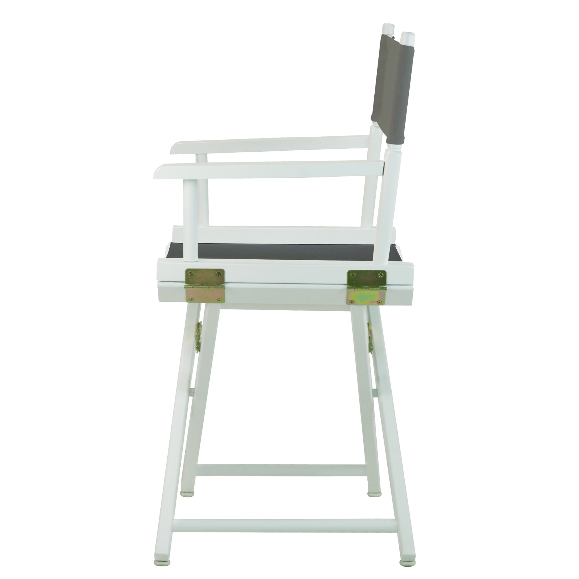 18' Director'S Chair White Frame-Gray Canvas