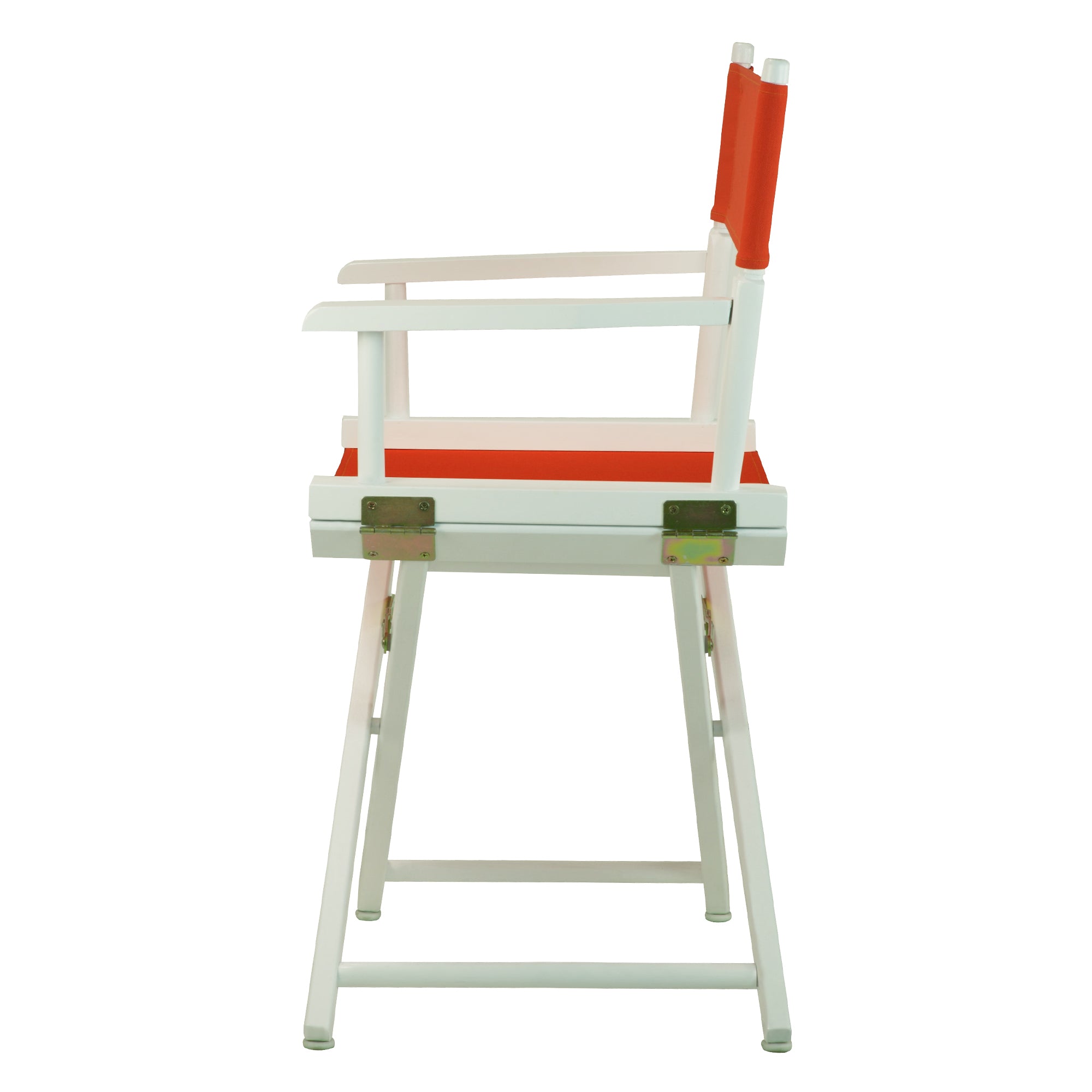 18' Director'S Chair White Frame-Orange Canvas