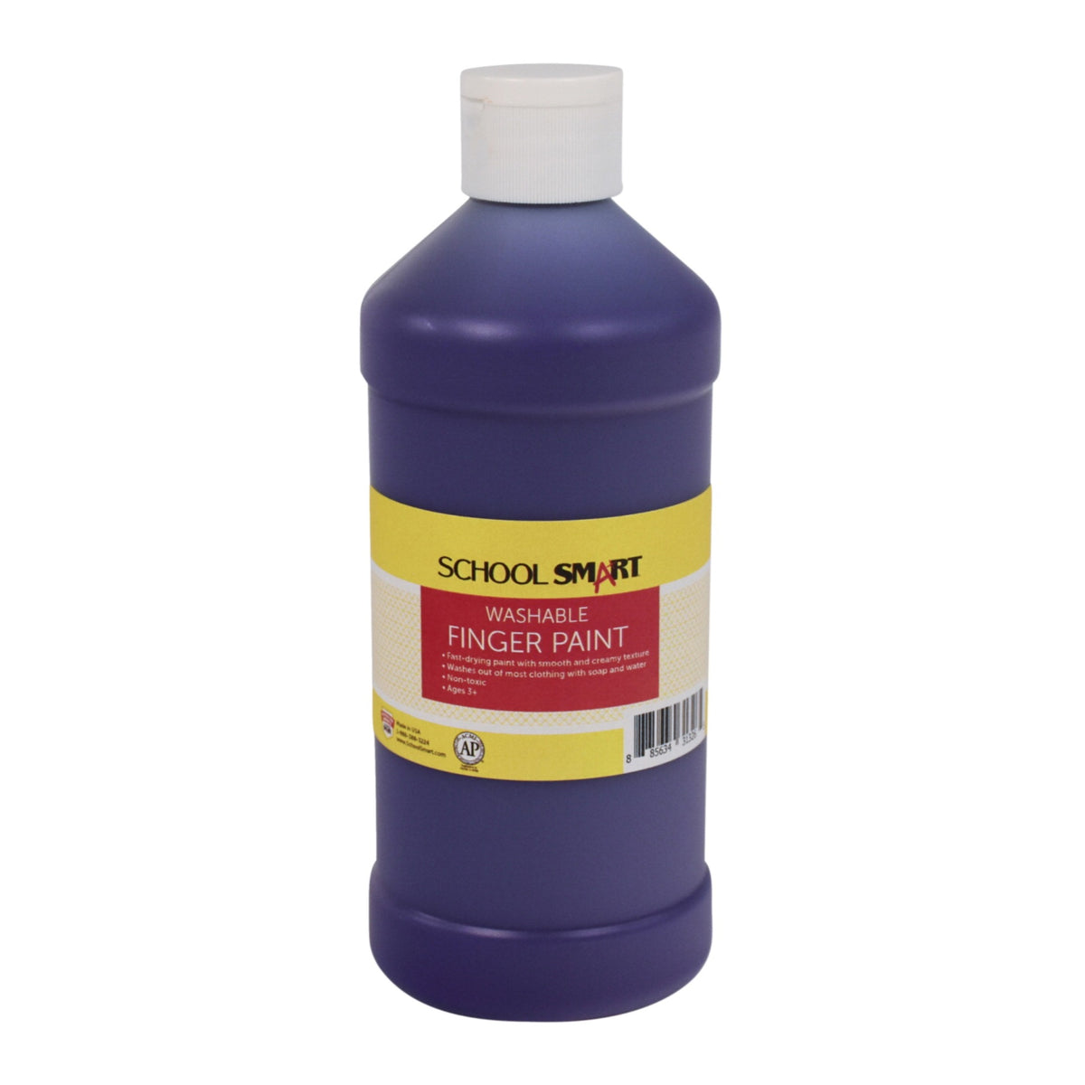School Smart Washable Finger Paint, Purple, 1 Pint