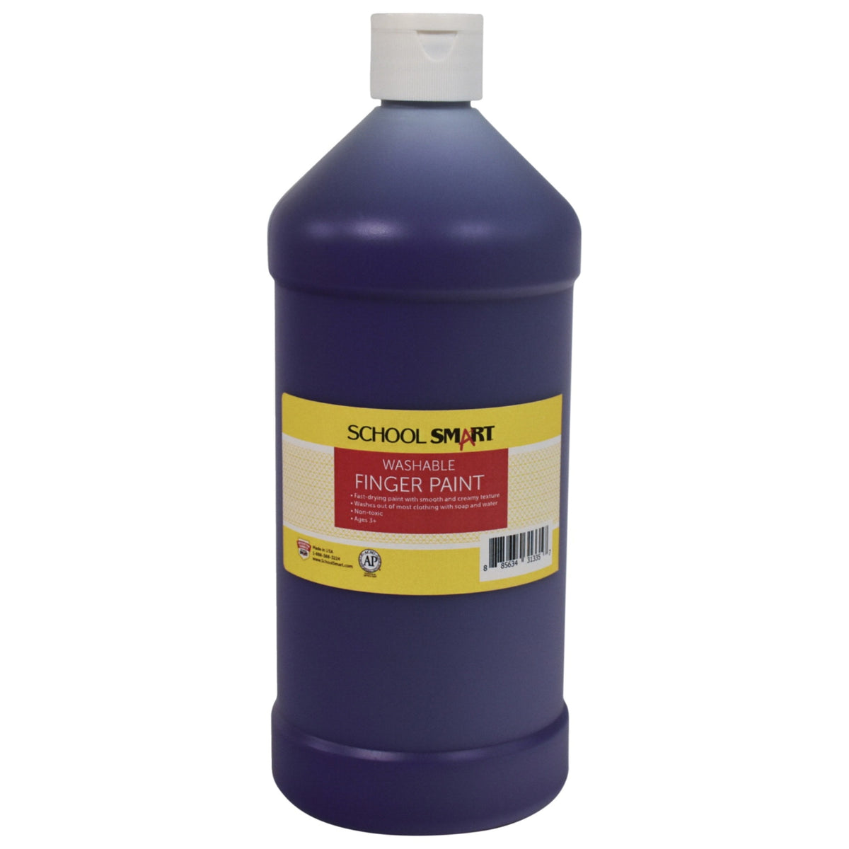 School Smart Washable Finger Paint, Purple, 1 Quart
