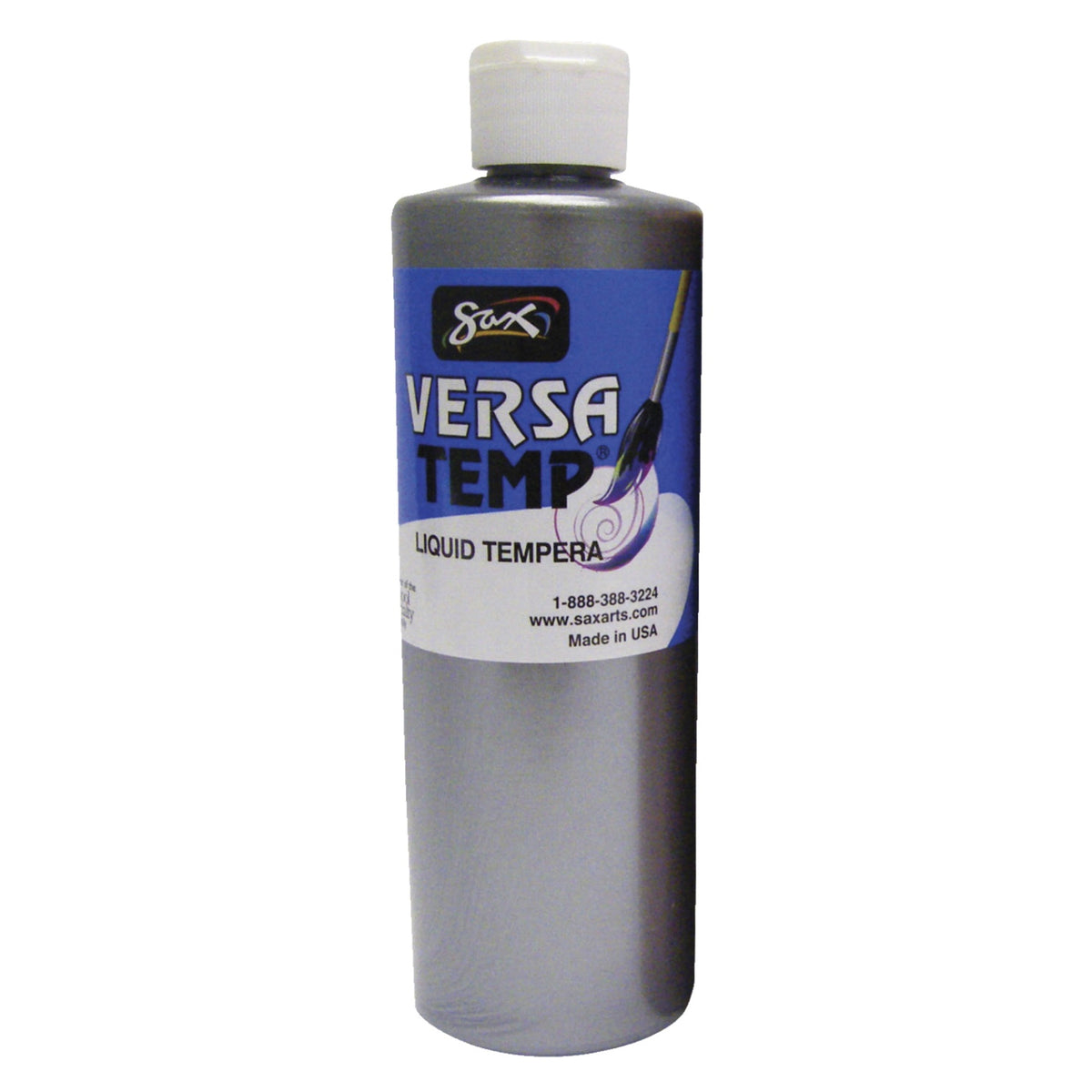 Sax Versatemp Heavy-Bodied Tempera Paint, Metallic Silver, Pint