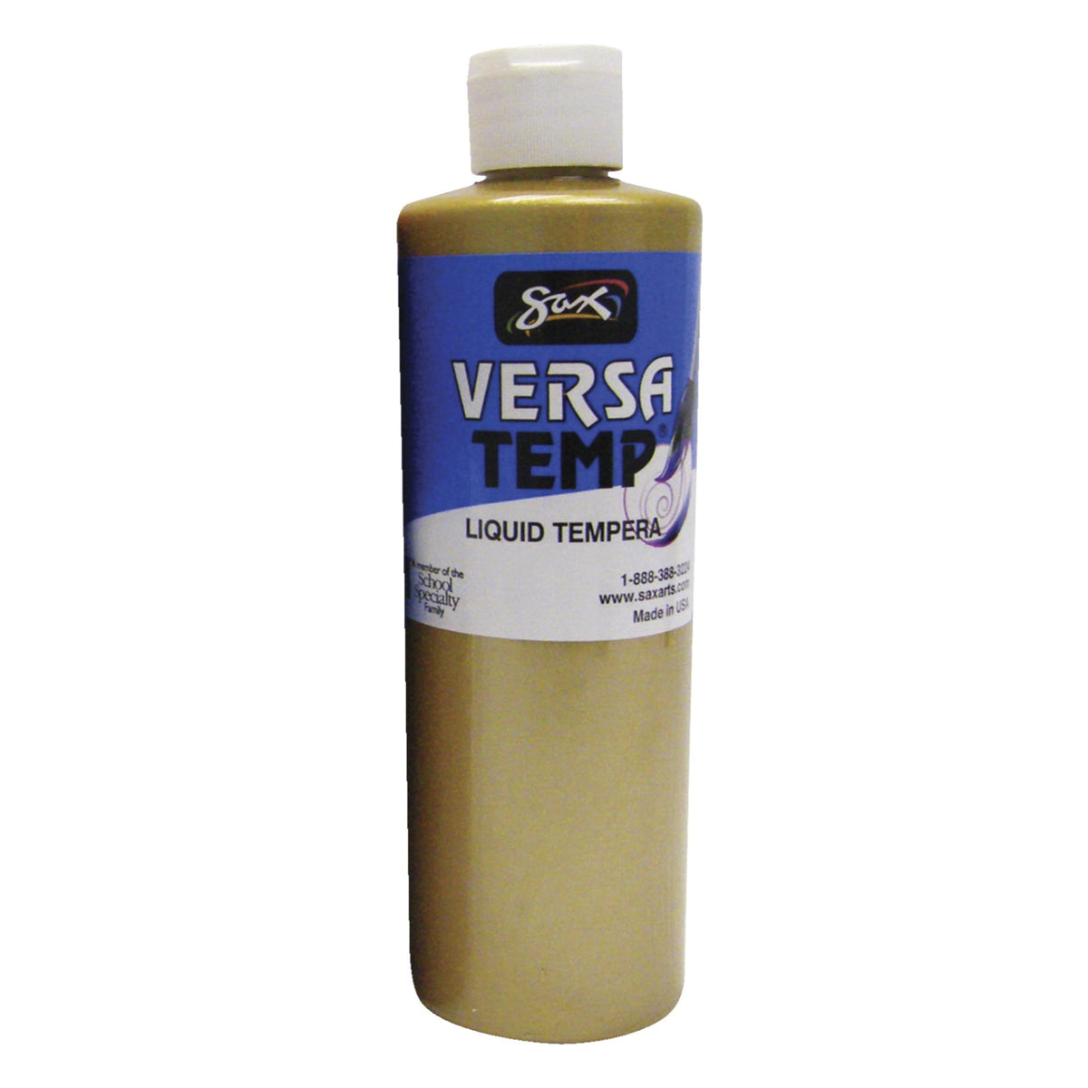Sax Versatemp Heavy-Bodied Tempera Paint, Metallic Gold, Pint
