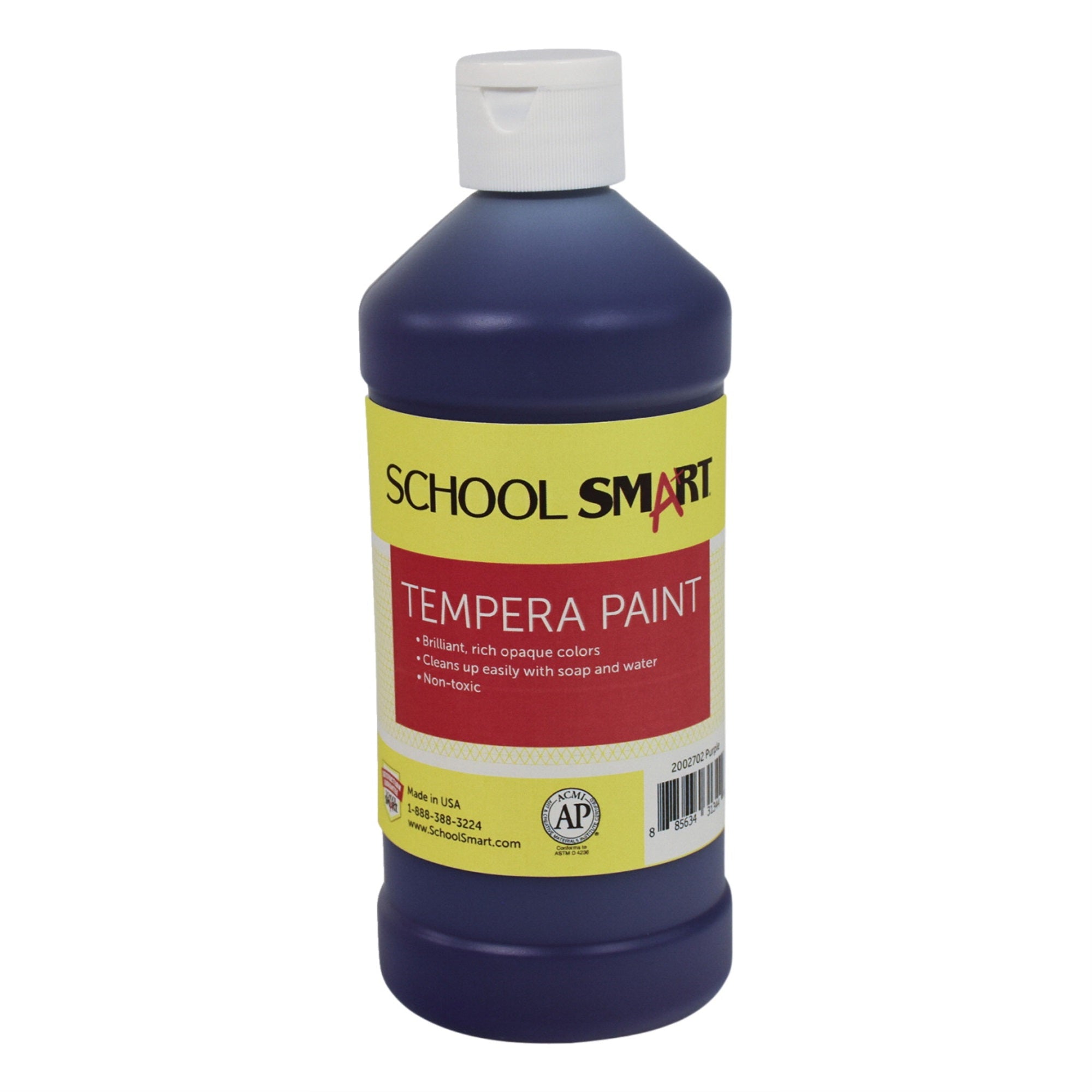 School Smart Tempera Paint, Pint, Purple