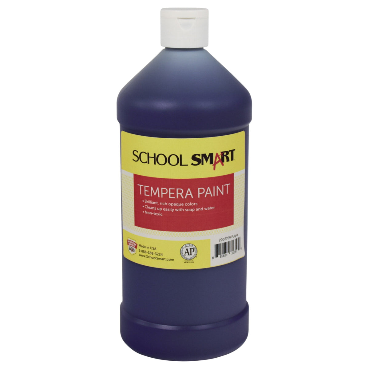 School Smart Tempera Paint, Quart, Purple