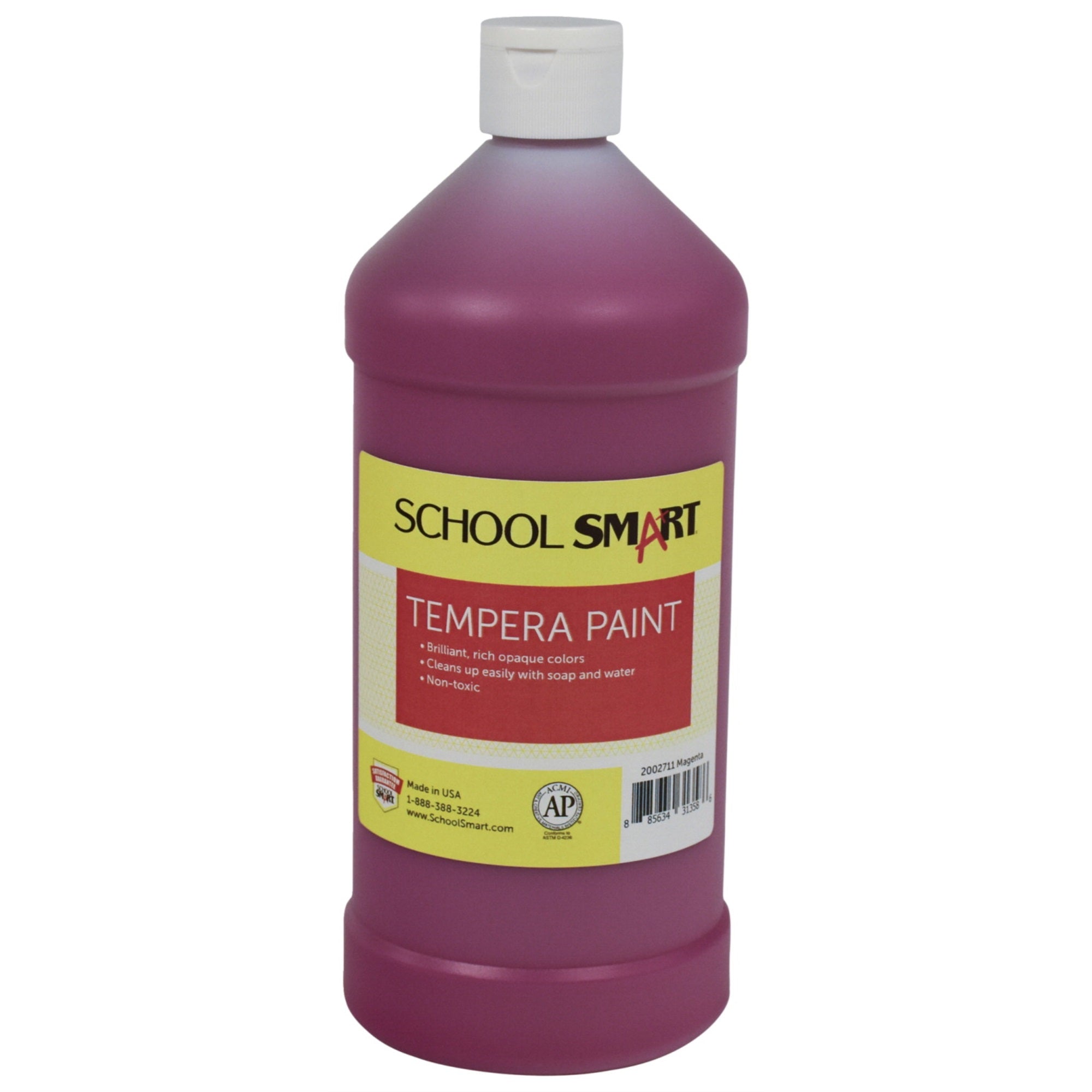 School Smart Tempera Paint, Quart, Magenta