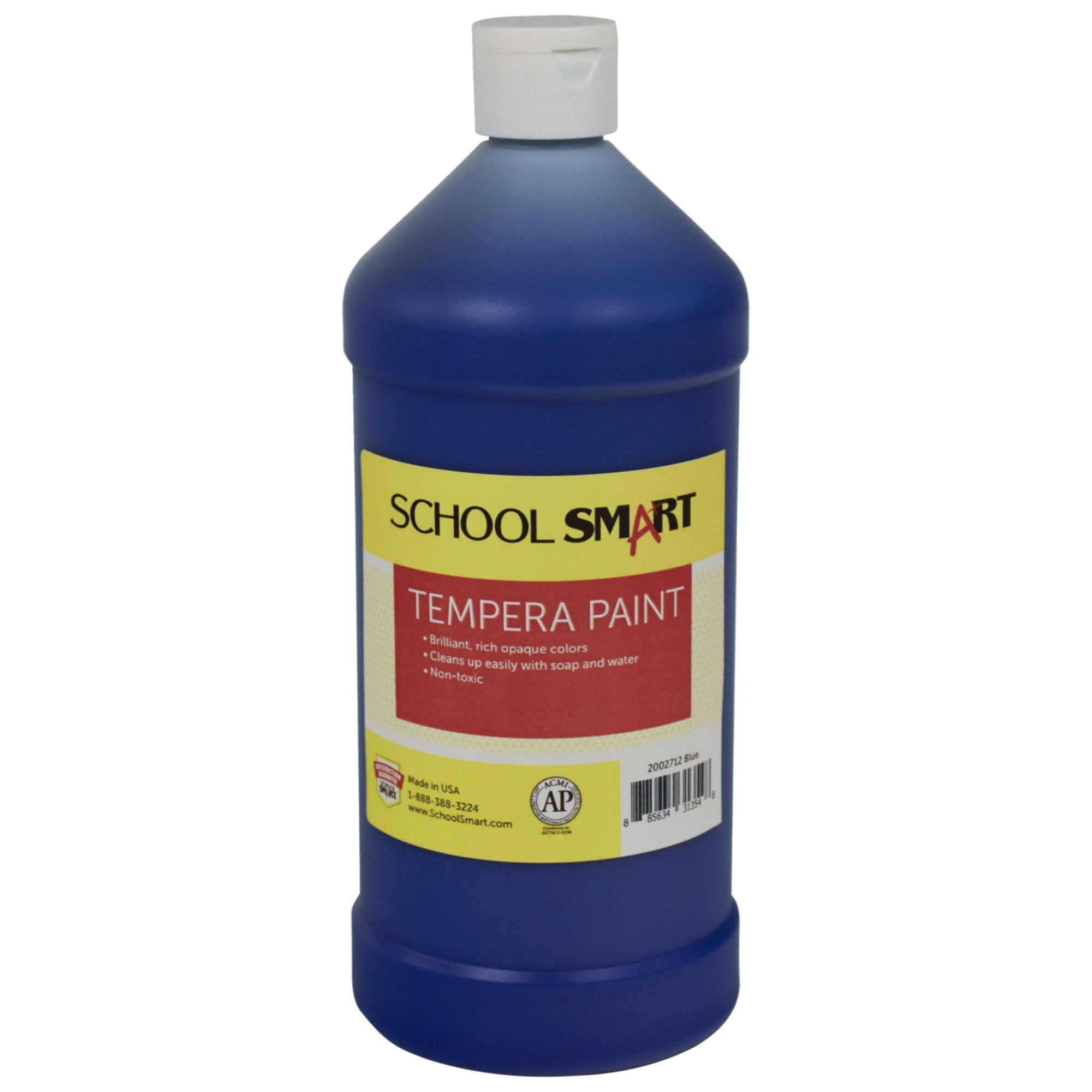 School Smart Tempera Paint, Quart, Blue