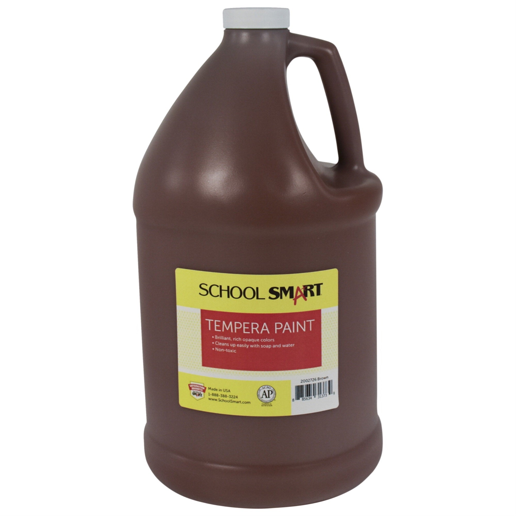 School Smart Tempera Paint, Gallon, Brown