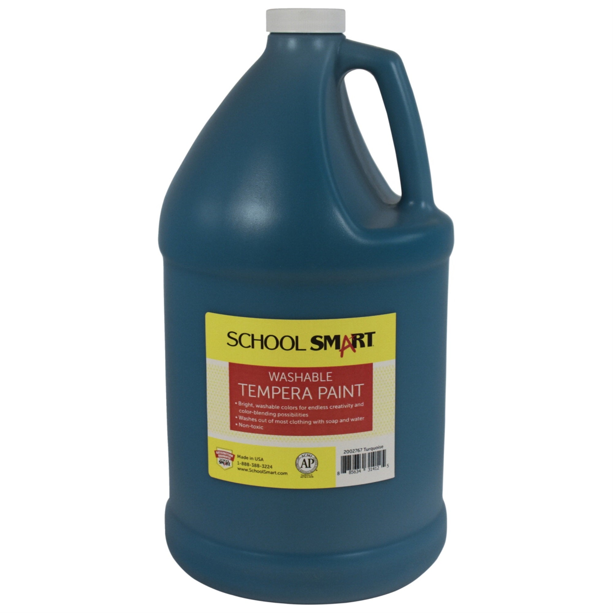 School Smart Washable Tempera Paint, Gallon, Turquoise