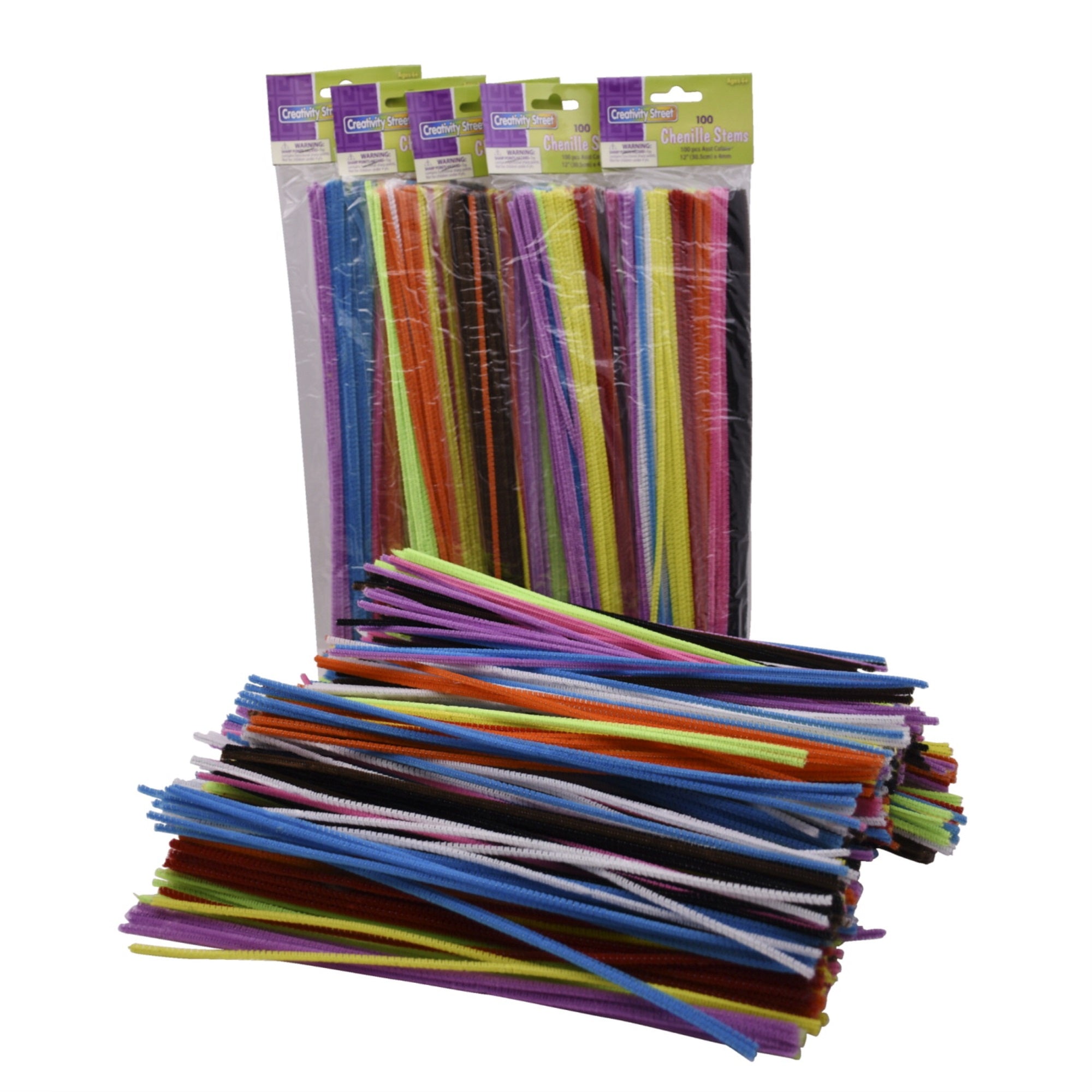 Creativity Street Chenille Stems, 1/8 X 12 Inches, Assorted Colors, Pack Of 1200