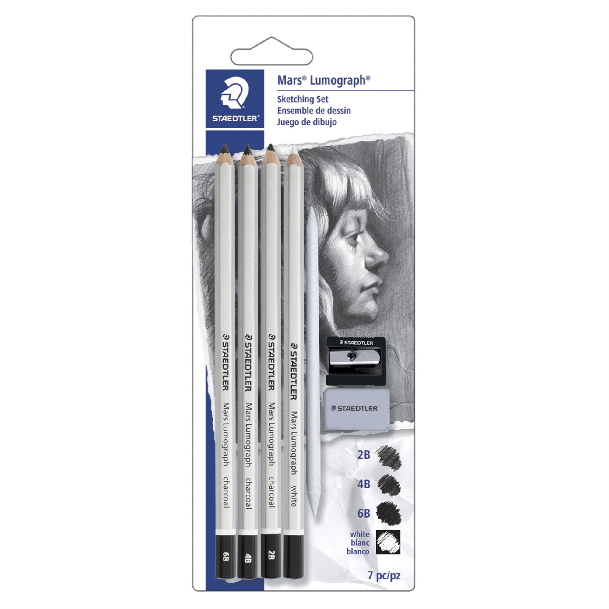 Mars&Nbsp;Lumograph&Nbsp;Charcoal Sketching Set, Set Of 7
