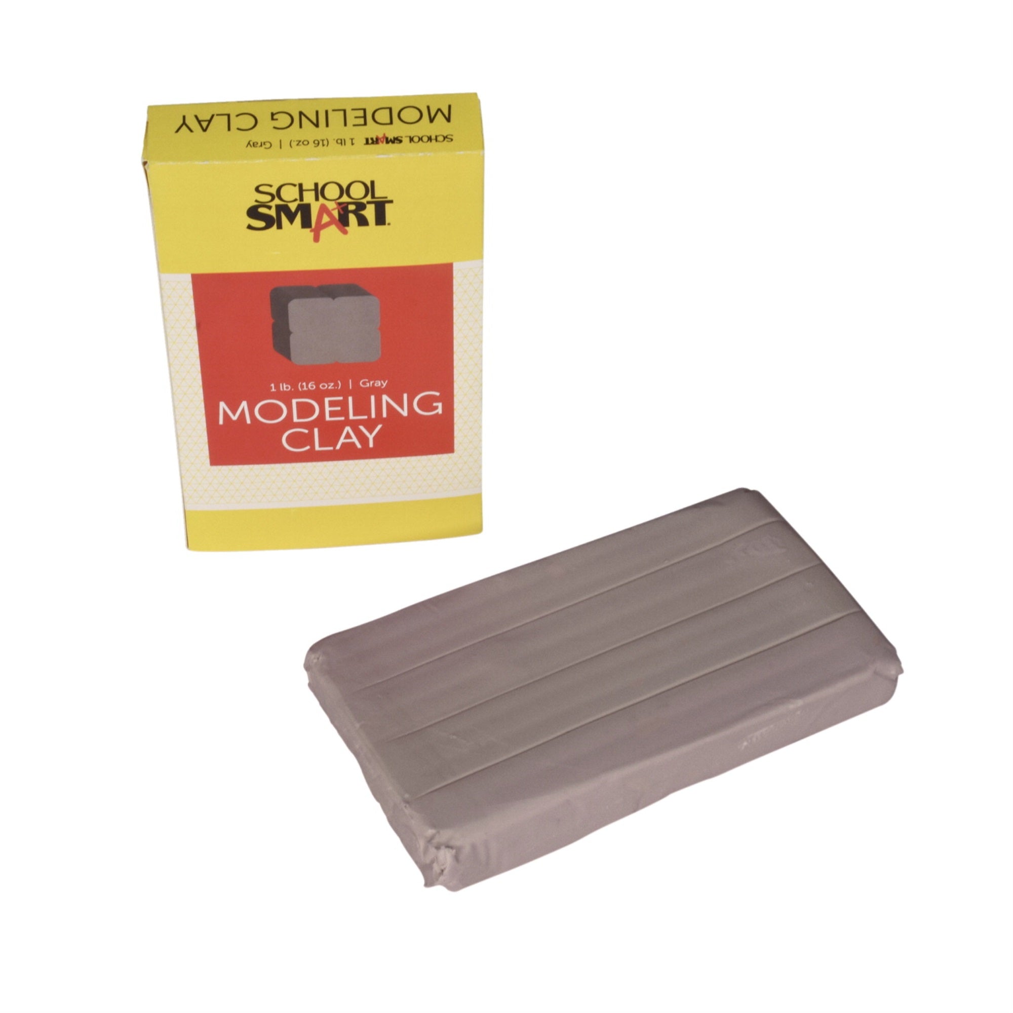 School Smart Modeling Clay, 1 Pound, Gray