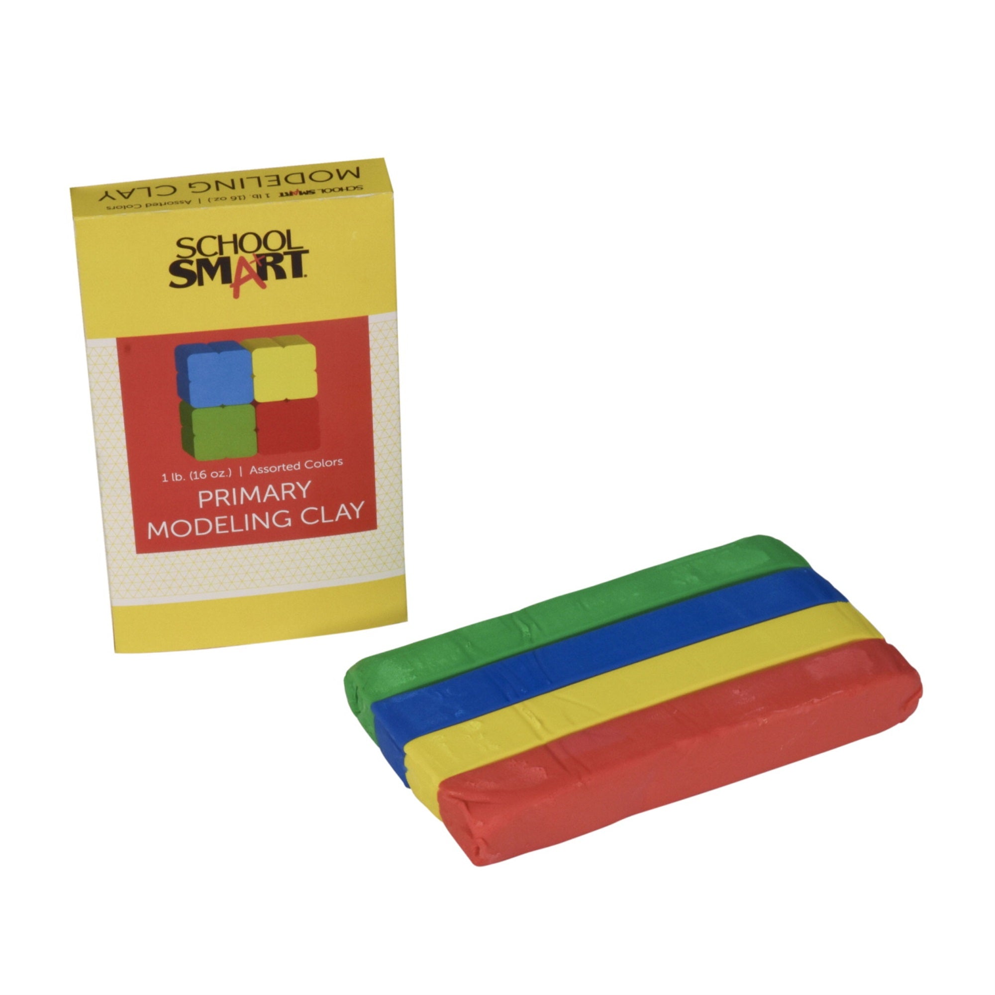 School Smart Modeling Clay, 1 Pound, Assorted Primary Colors