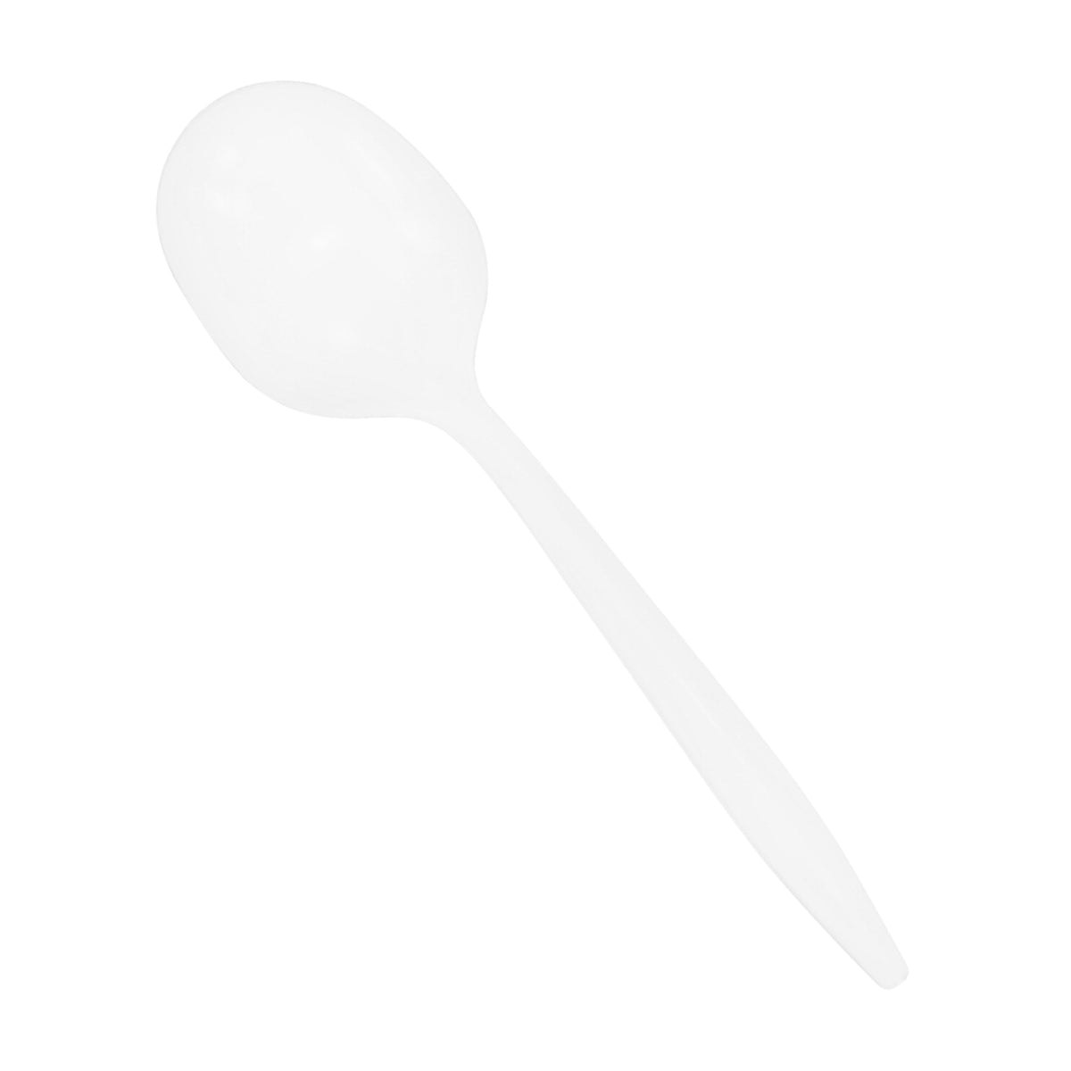 Crystalware Soup Spoon, Medium Weight , White, Plastic, Case Of 1000