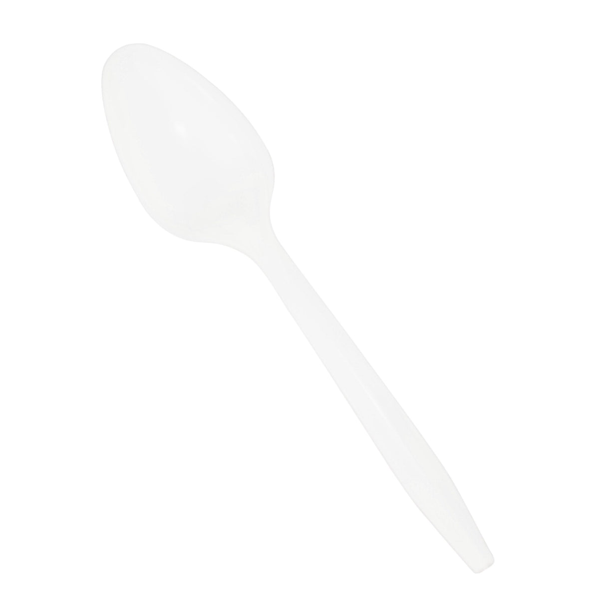 Crystalware Teaspoon, Medium Weight , White, Plastic, Case Of 1000
