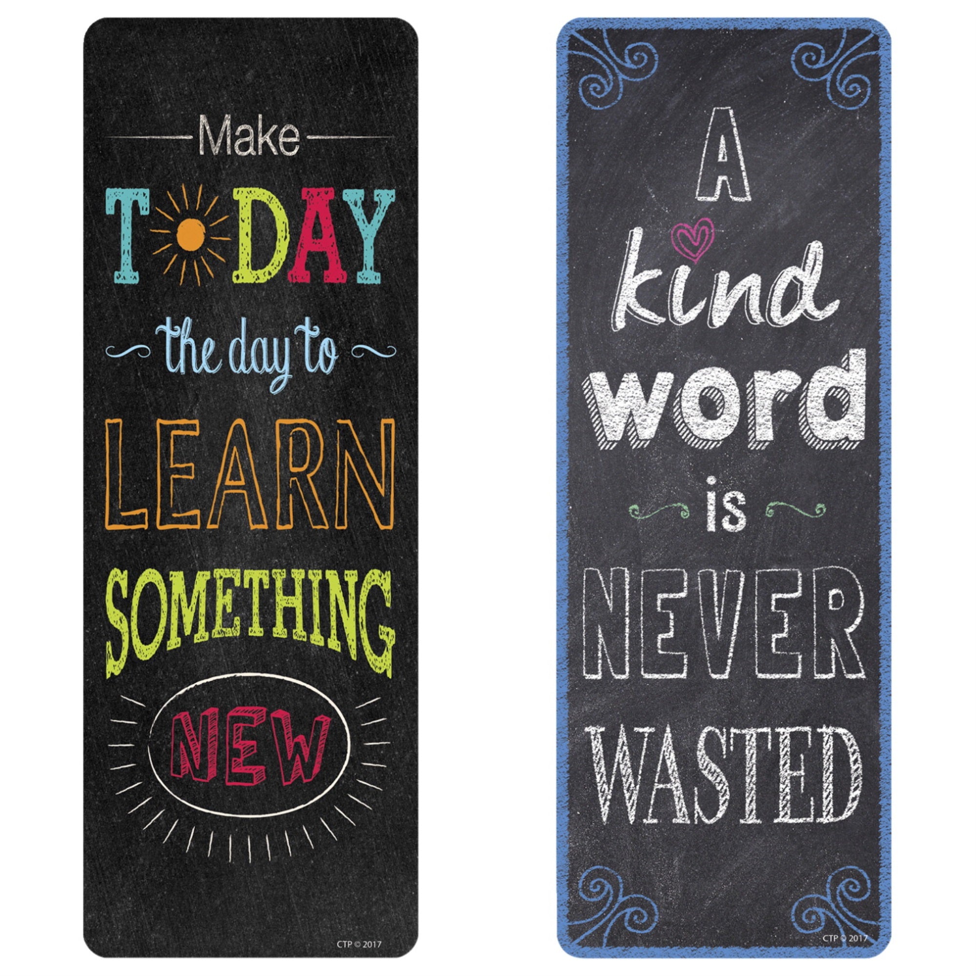 Creative Teaching Press Chalk It Up! Motivational Quotes Bookmark, Pack Of 30