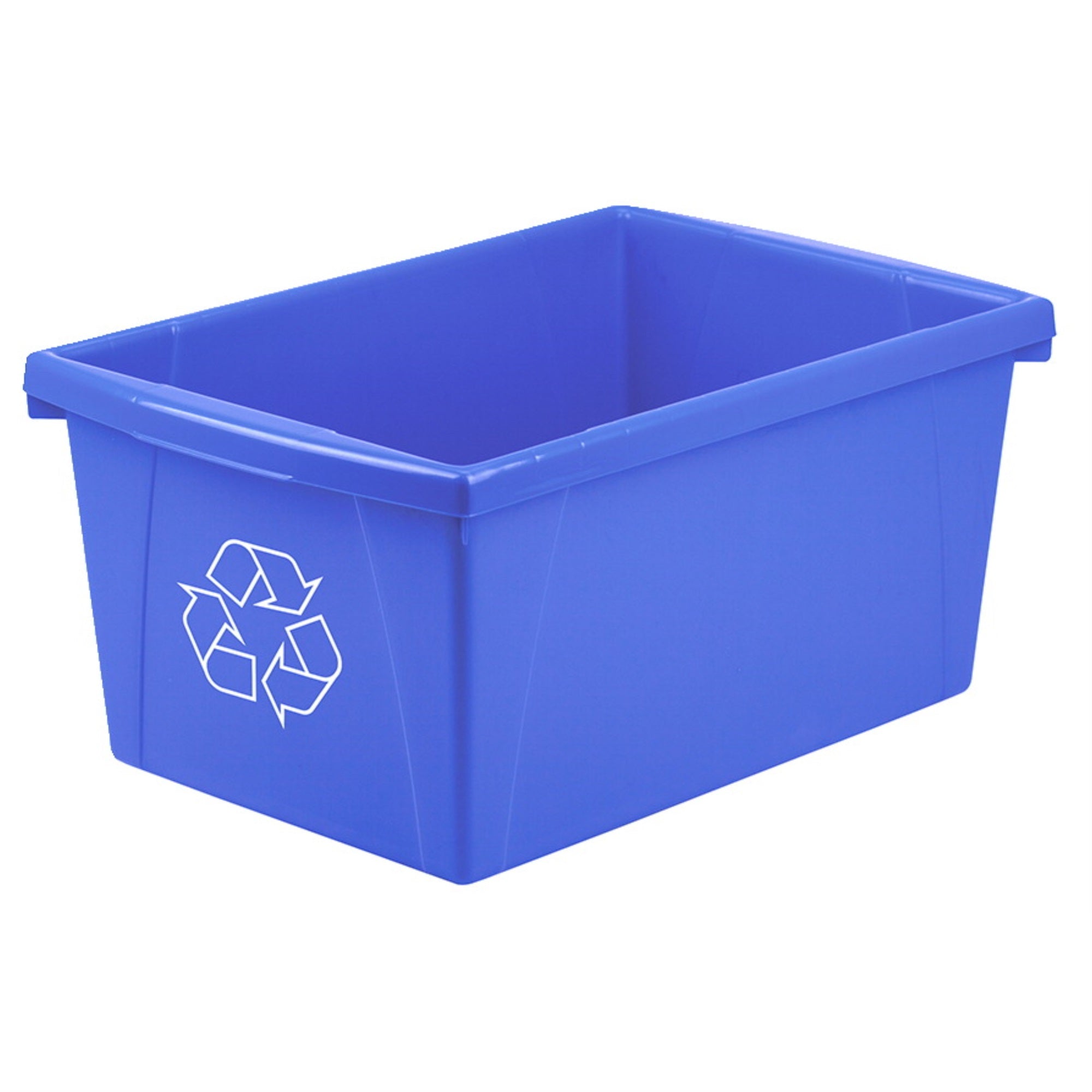 School Smart Recycle Bin, 5.5 Gallon, Blue, Each