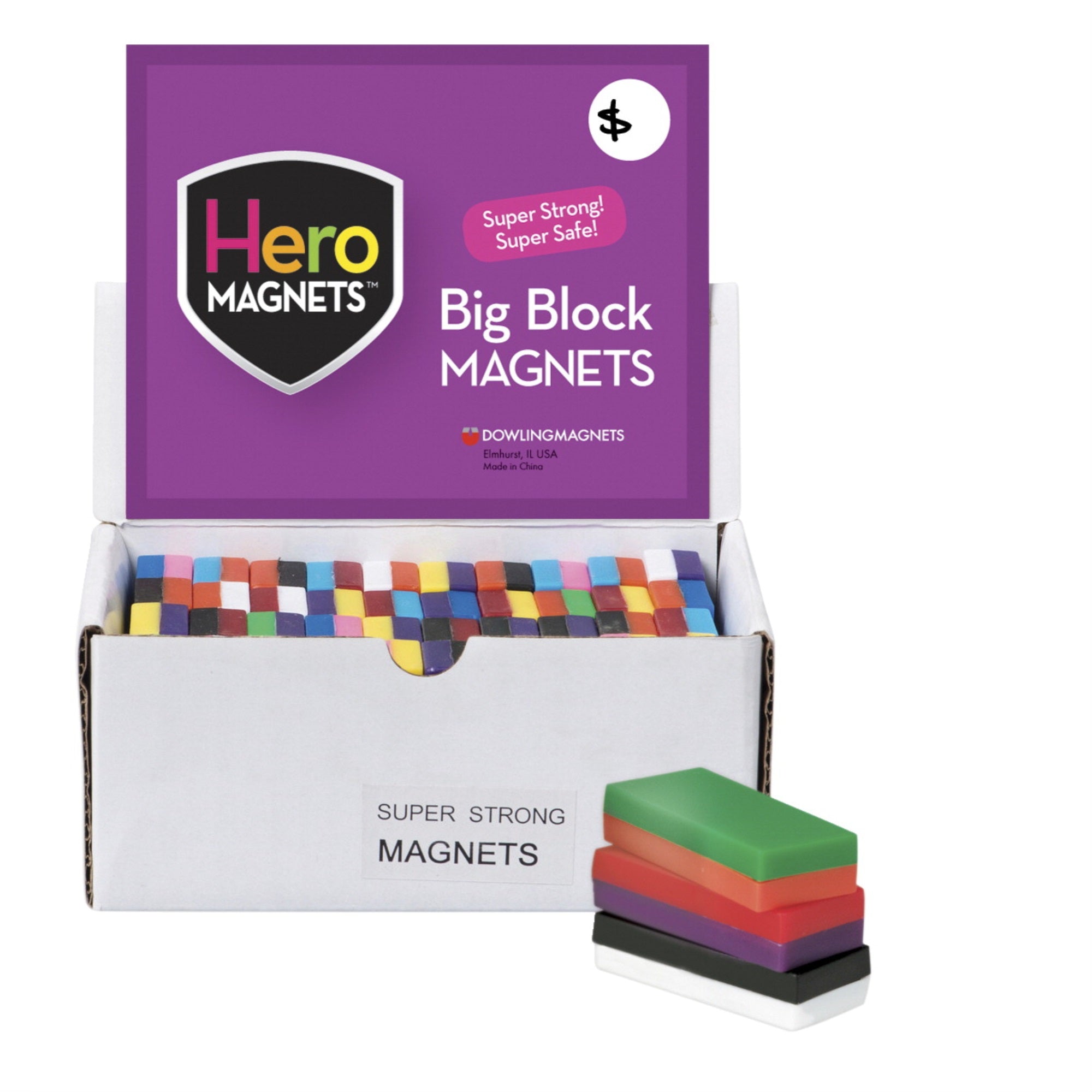 Dowling Magnets Hero Magnets, Big Block, Set Of 40